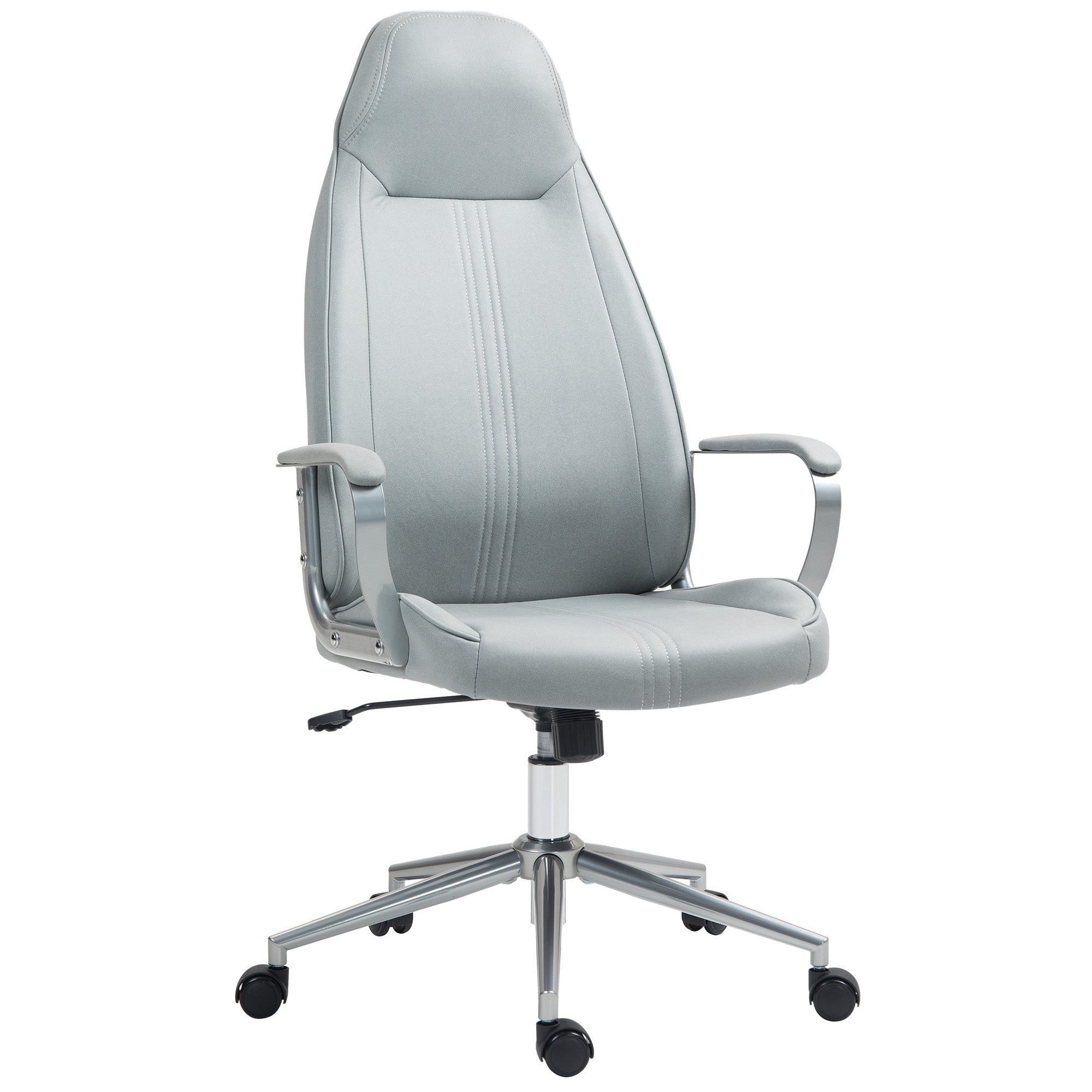 Office Chair Ergonomic Desk Chair with Adjustable Height, Rocking Function, Swivel Office Chair with Casters, 68 x 65 x 119-128.5H cm, Gray
