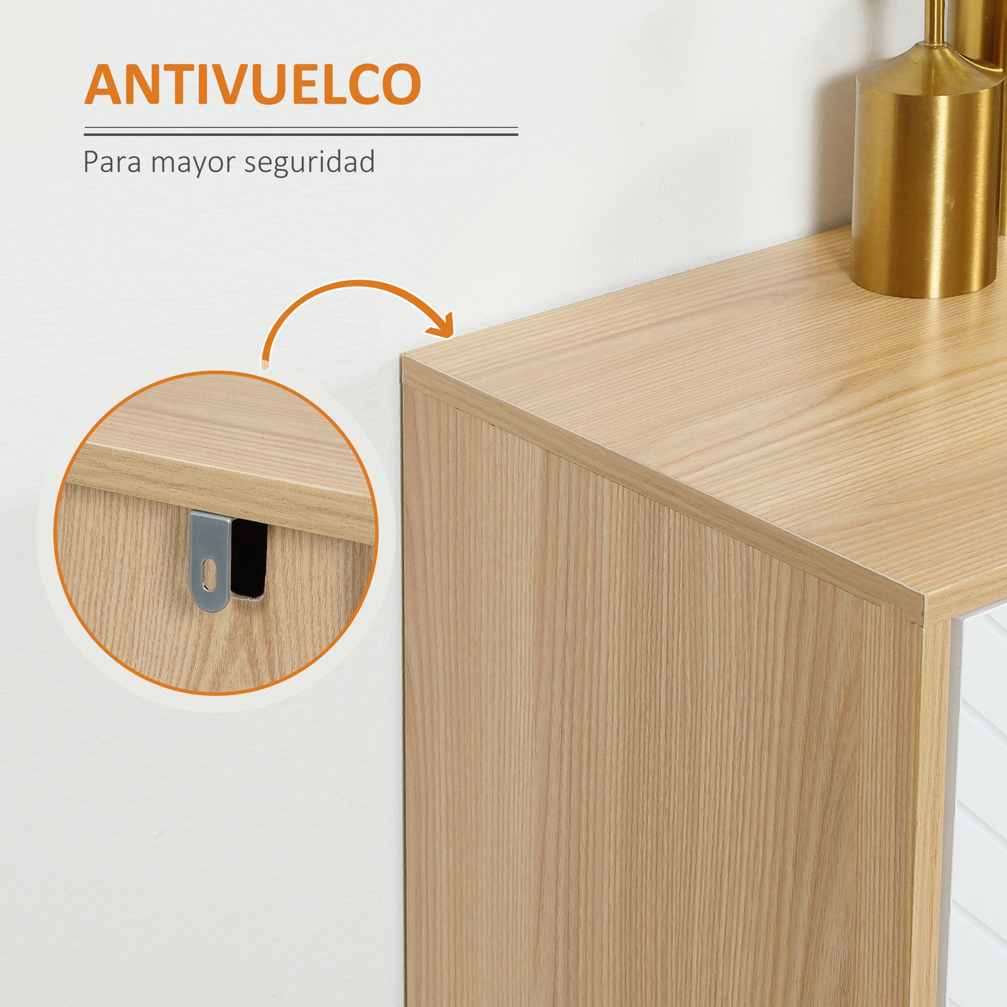 Kitchen Sideboard Kitchen Furniture with 4 Herringbone Pattern Doors Wood Legs and Adjustable Shelves Buffet Cabinet for Dining Room Living Room 120x35x77.4 cm White and Natural