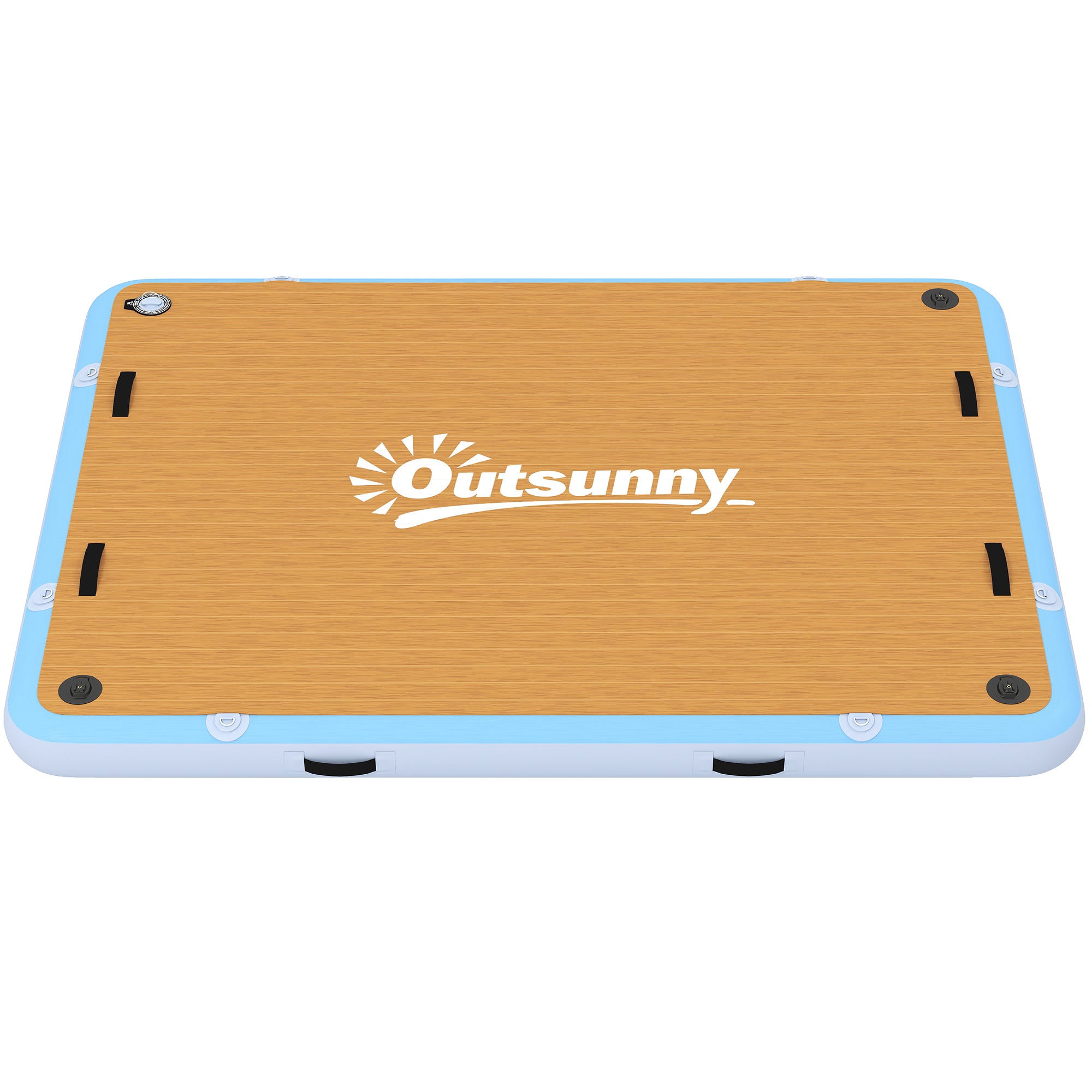 Inflatable Dock 8' x 6' (243 x 183 cm) — Floating Platform for 4–6 People with Non-Slip Deck, Removable Ladder, Pump & Carry Bag