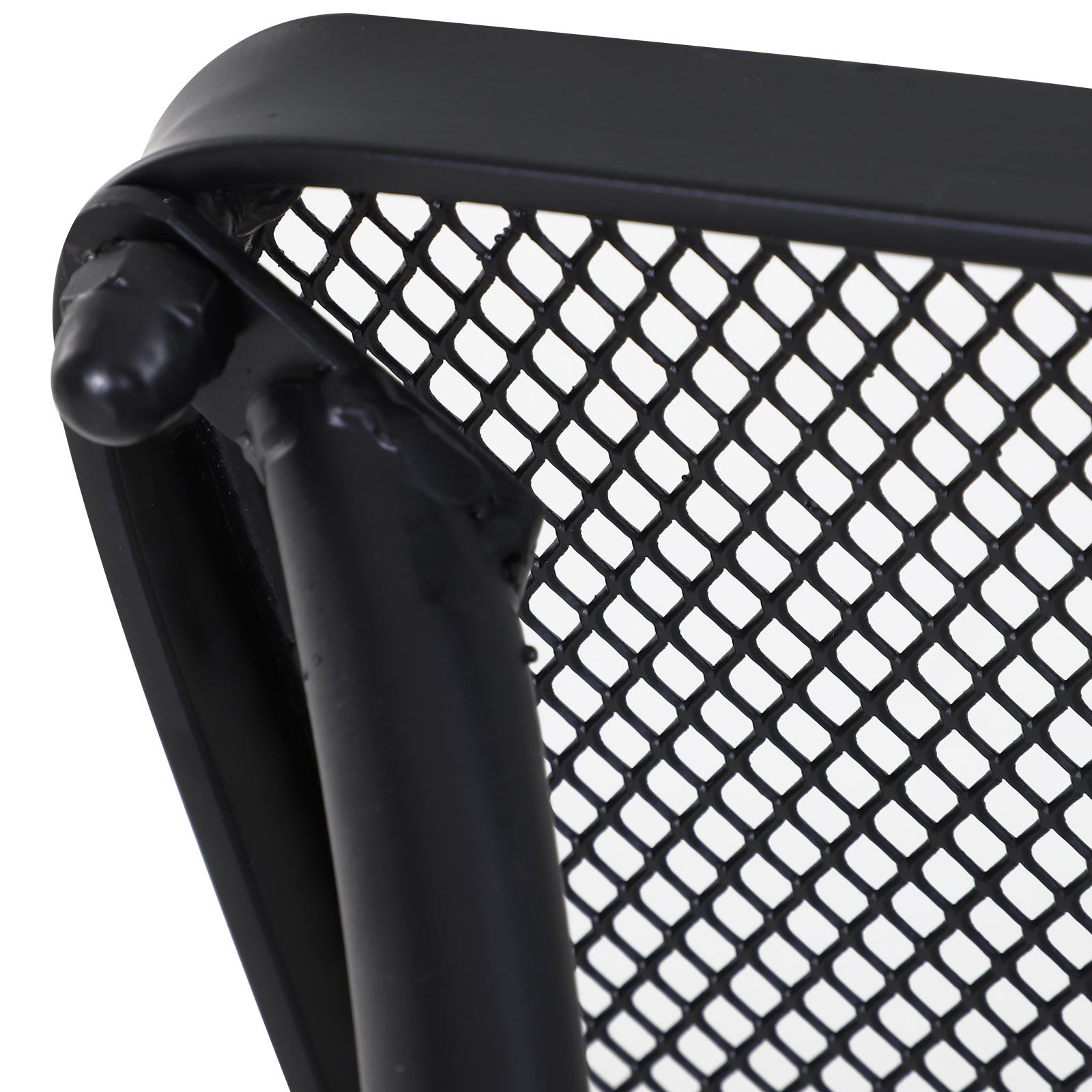 Side Table Garden Table 45 x 45 x 50 cm Rectangular Weatherproof Mesh-Style Balcony Table Metal Camping Table Coffee Table for Living Room Office Outdoor Indoor Black