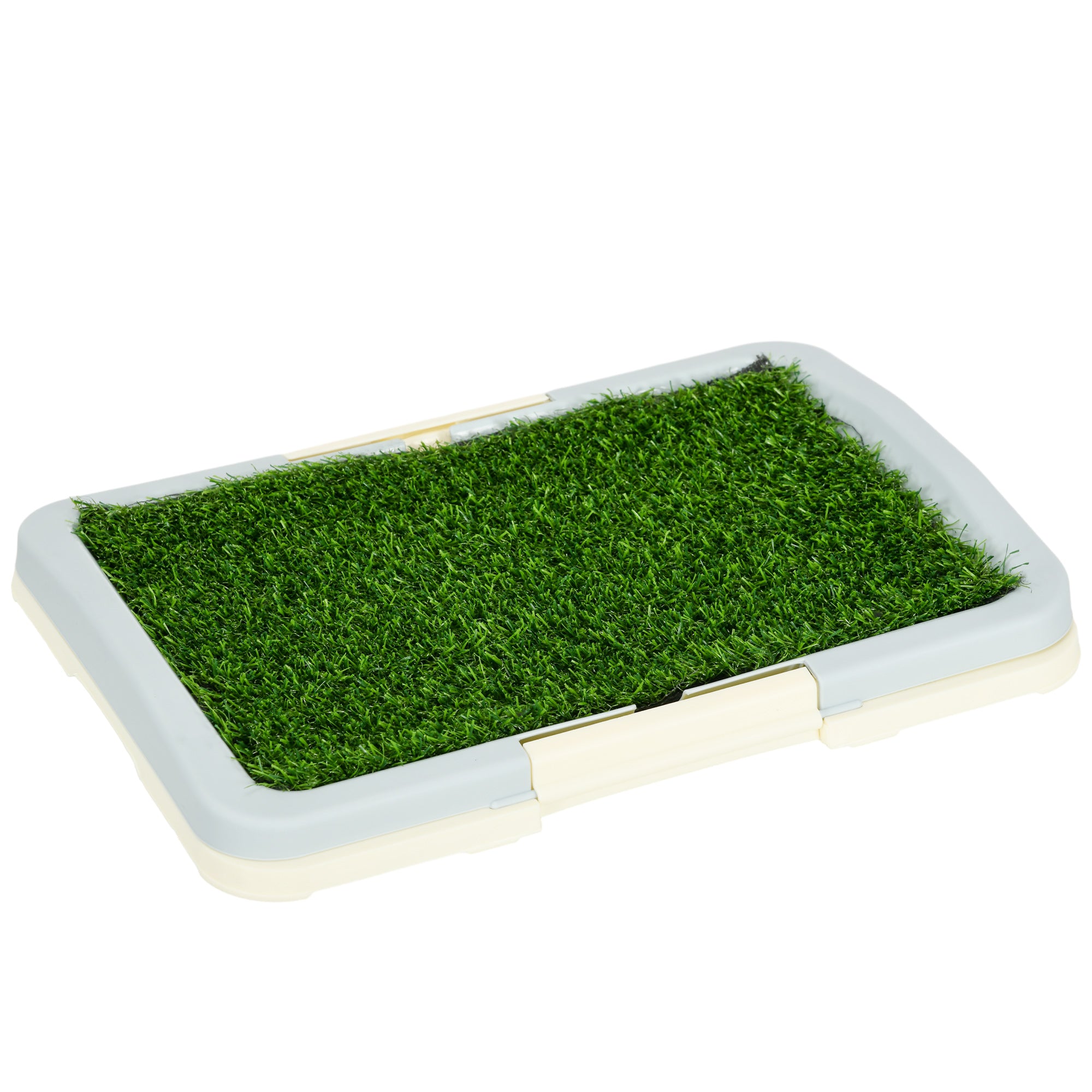 Dog Toilet Litter Box with Artificial Grass Mat, Grid Panel, and Tray, Training Pad for Pets, 46.5 x 34 cm