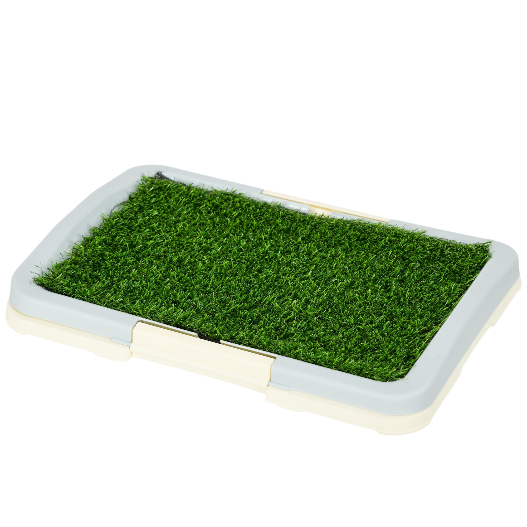 Dog Toilet Litter Box with Artificial Grass Mat, Grid Panel, and Tray, Training Pad for Pets, 46.5 x 34 cm