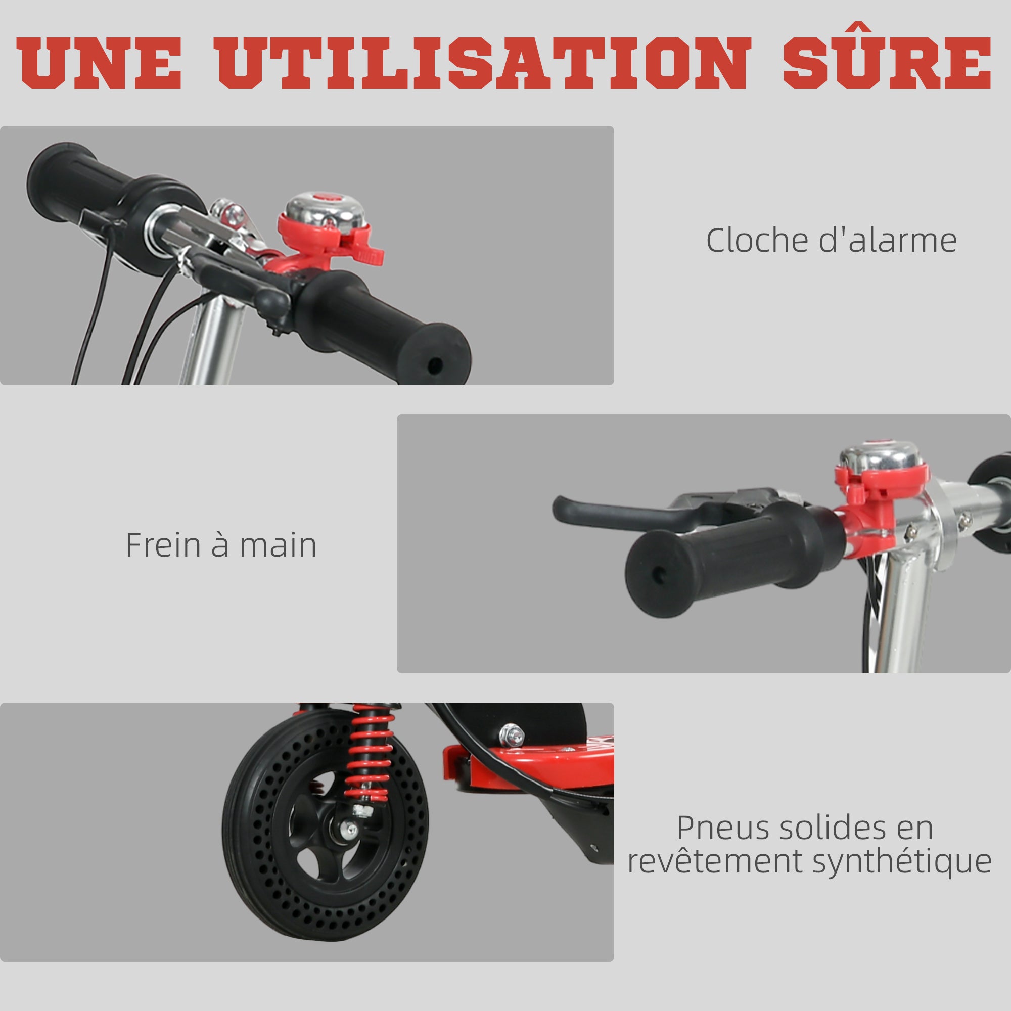 120 W Foldable Electric Scooter for Kids 7-14 Years Old, Max 15 Km/h, 2 Wheels Red