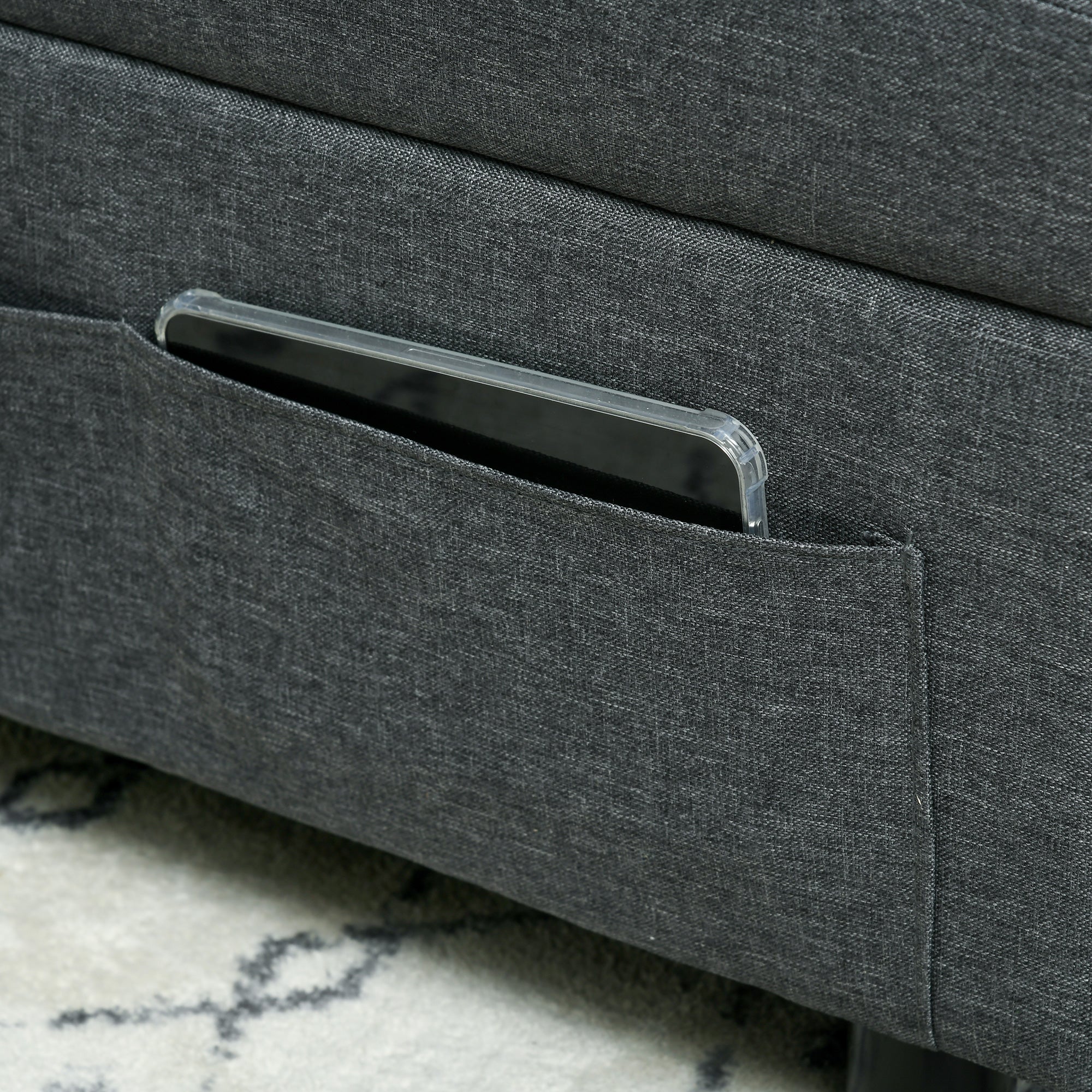 3-in-1 Sleeper Chair with Bed Function, Pull-Out Sofa Bed, Sleep Chair with Side Pocket, Adjustable Backrest, Holds up to 150 kg, for Living Room, Bedroom, Gray