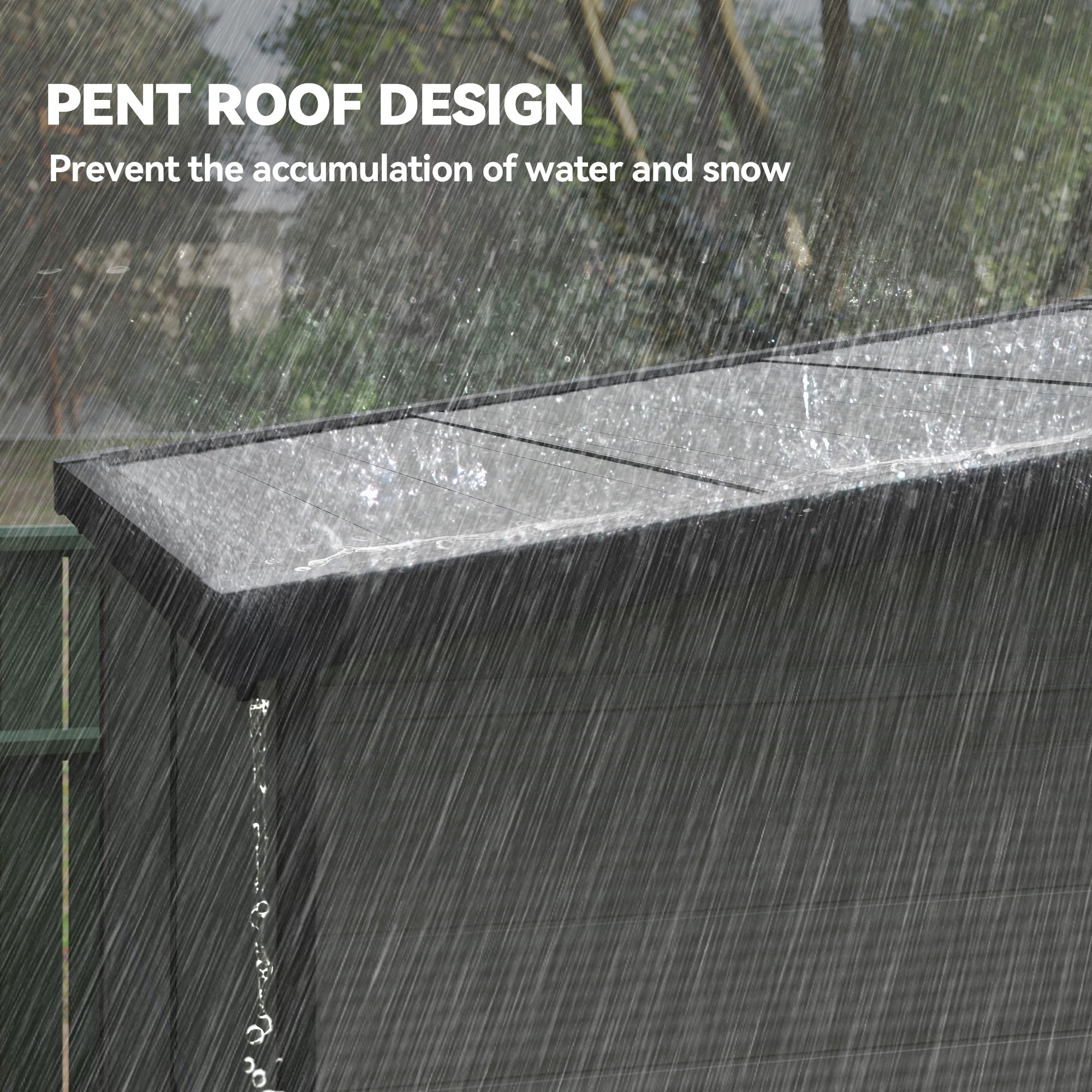 Plastic Shed 3.24m³ 190x191x215cm Tool Shed with Pent Roof, Lockable Door, Weatherproof Garden House, Outdoor Storage Cabinet for Backyard, Exterior, Light Grey