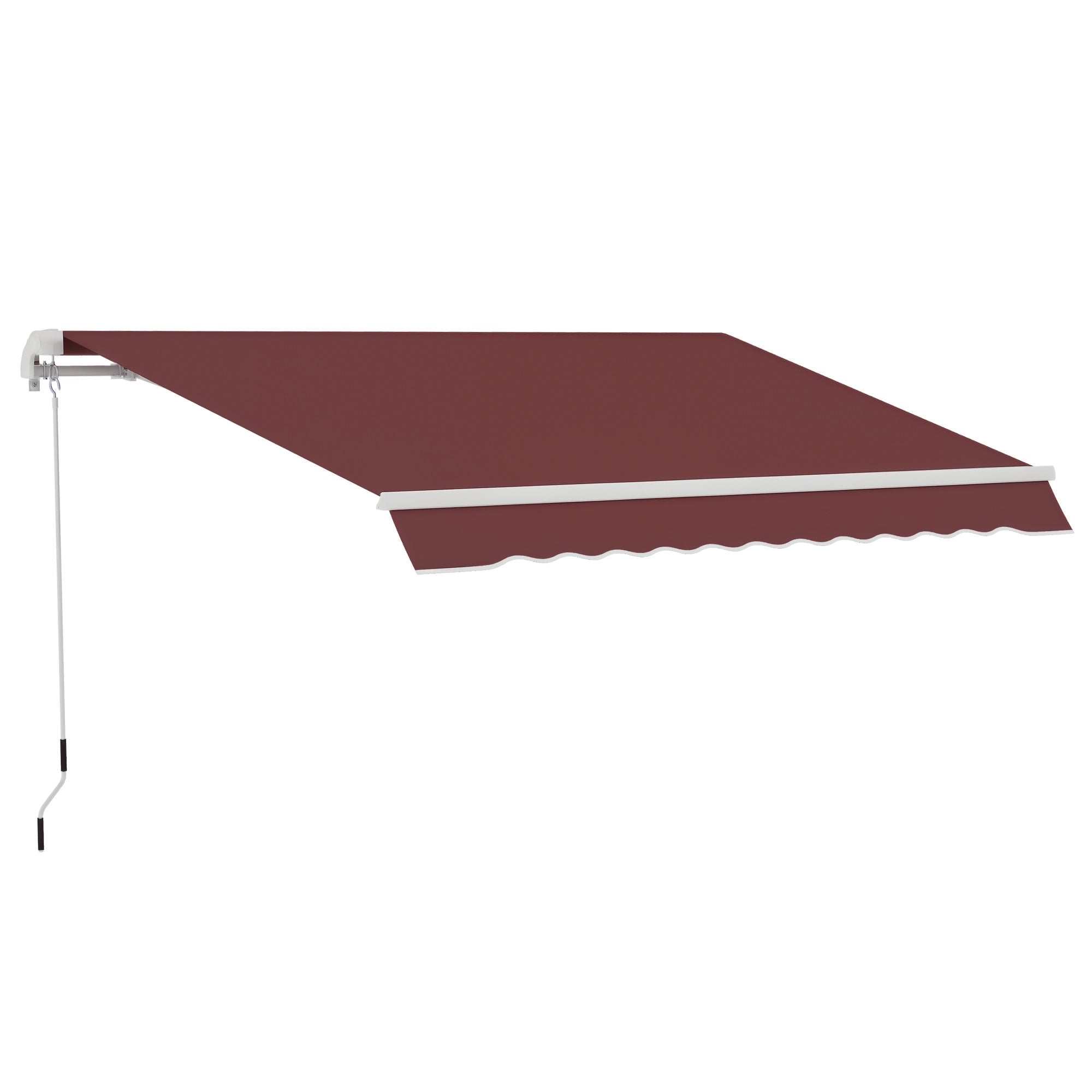 Retractable Manual Awning Adjustable Angle Aluminum Waterproof Polyester 3.5 x 2.5 m Red