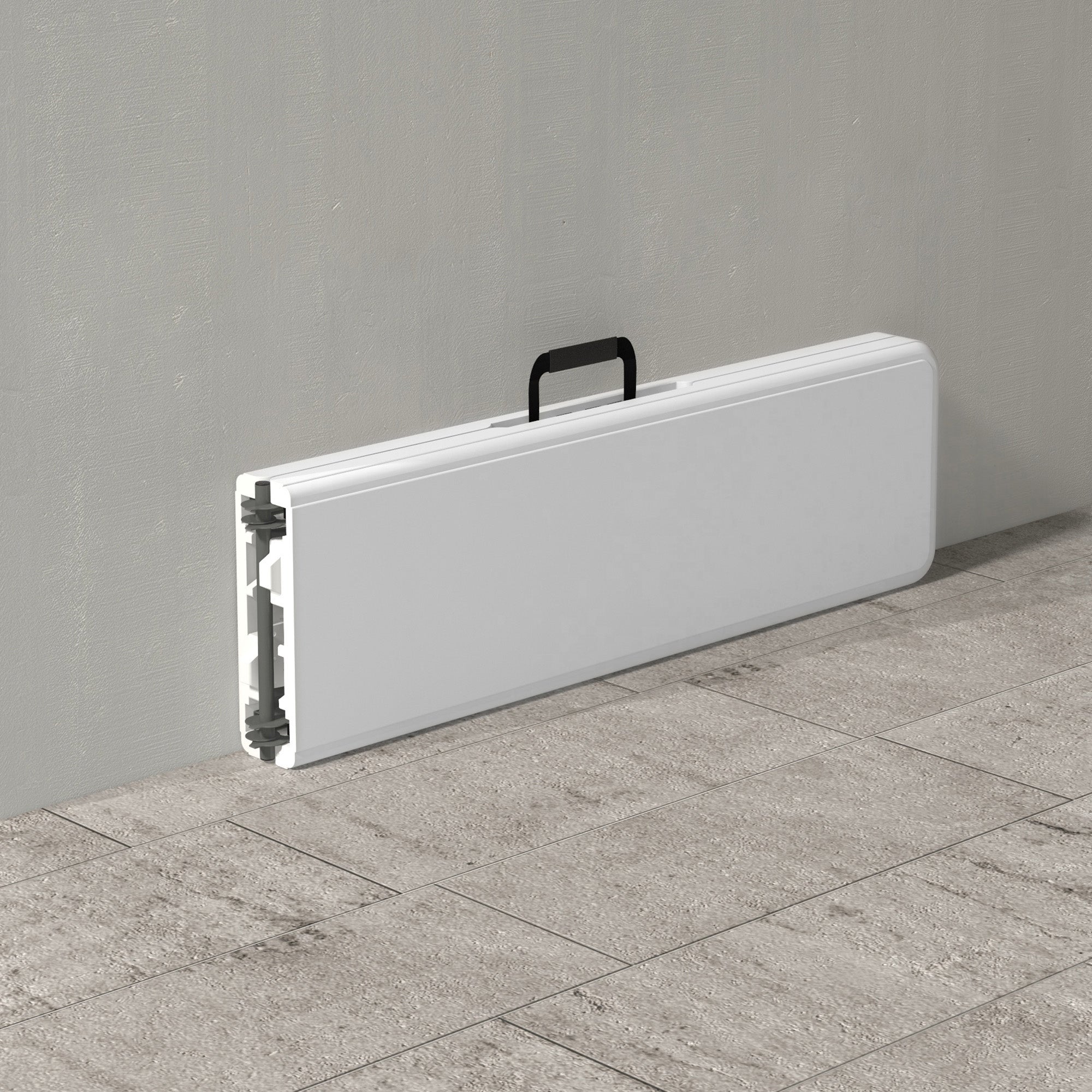 Folding Garden Bench 3-Seater Outdoor Bench with Steel Frame Load 360 kg for Patio Terrace Balcony Camping 183x28x43 cm White