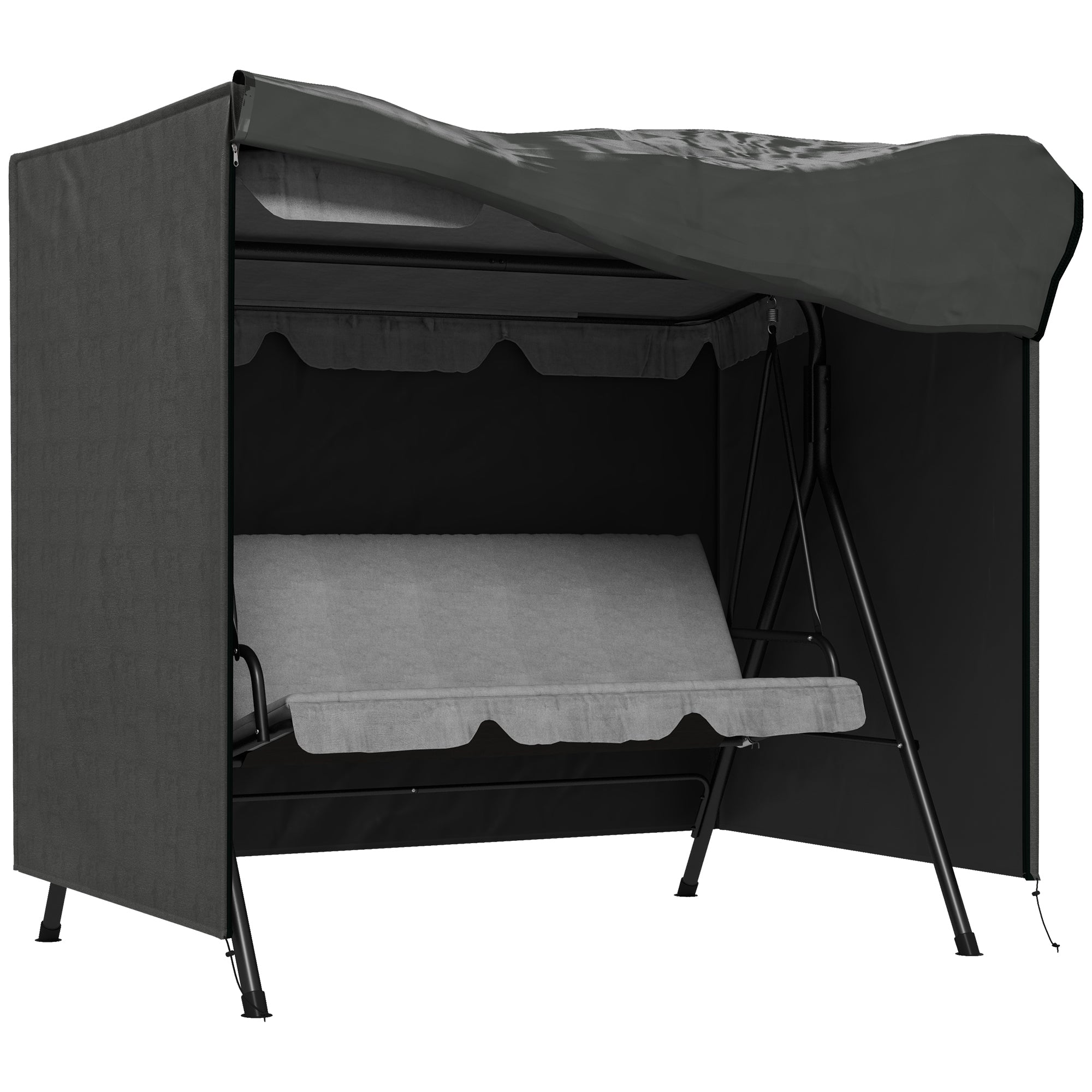 Hollywood Swing Cover 3 Seater, Water Repellent Winterproof Protective Cover for Garden Swing, UV Resistant Tarpaulin, Cover, Tear-Resistant 420D Oxford Fabric, 177x114x152cm Dark Gray