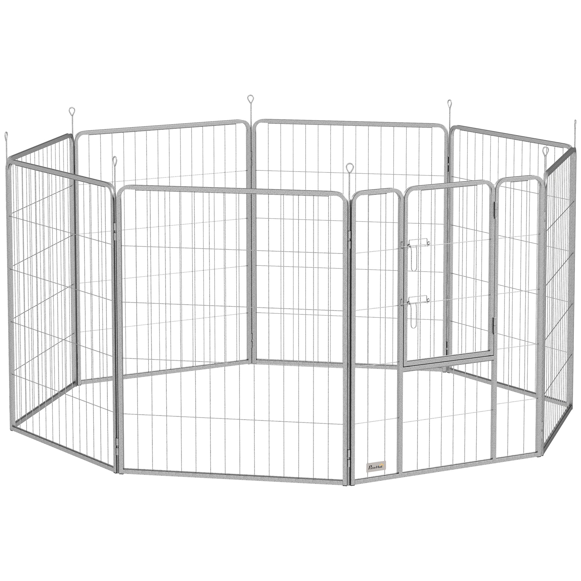 Puppy Playpen 8-Panel Dog Playpen with 8 Grid Panels Door Ground Stakes Flexible Protective Cover Playpen 100cm High Dog Pen Playpen For Dog Cat Puppy Outdoor Playpen