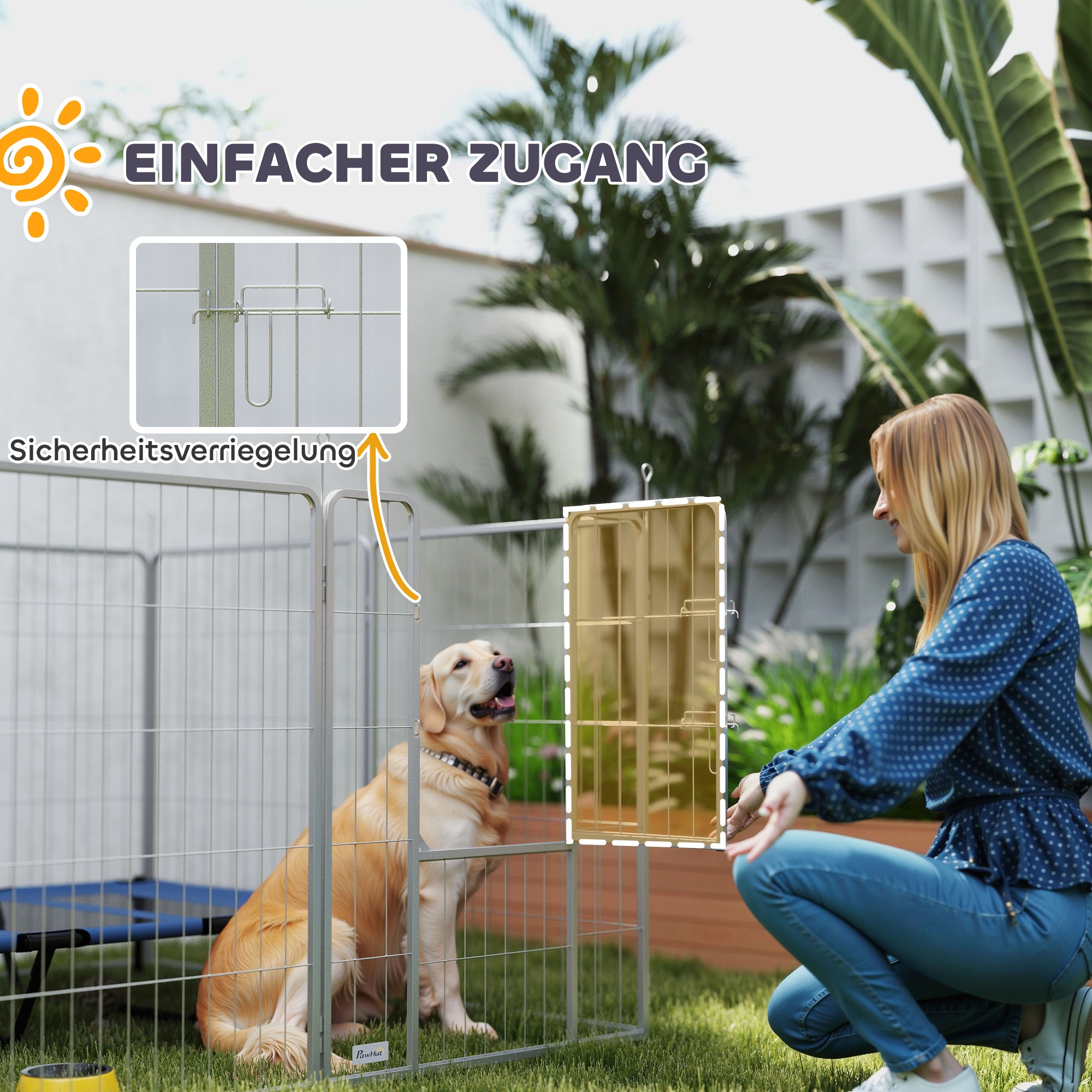 Puppy Playpen 8-Panel Dog Playpen with 8 Grid Panels Door Ground Stakes Flexible Protective Cover Playpen 100cm High Dog Pen Playpen For Dog Cat Puppy Outdoor Playpen