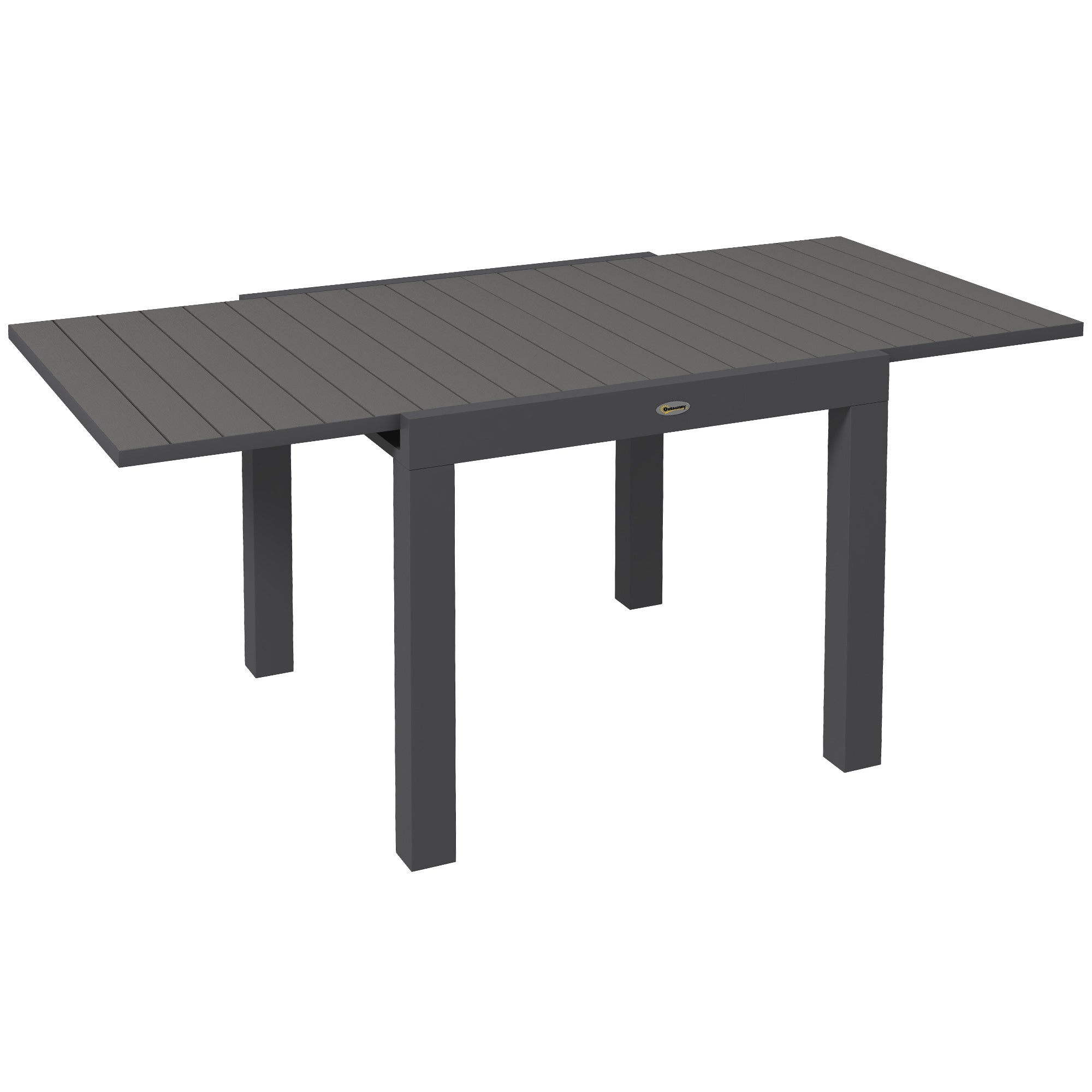 Garden Table Dining Table for 6 People Patio Table Expandable Balcony Table up to 70 kg load capacity Aluminum Gray 81/162 x 80 x 75 cm