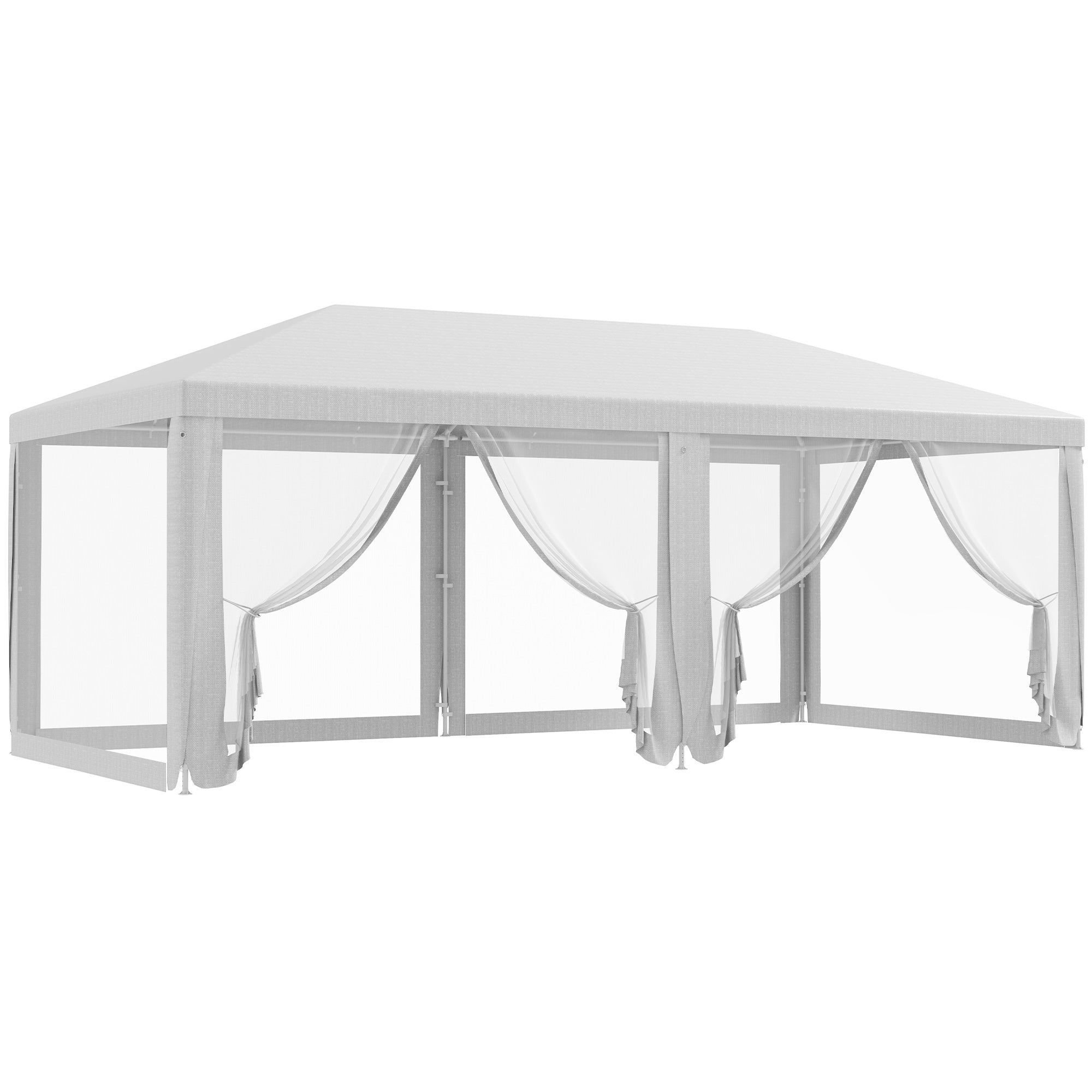 Outdoor Reception Tent Gazebo 6 removable side panels dim. 6L x 3W m, for parties, events, white