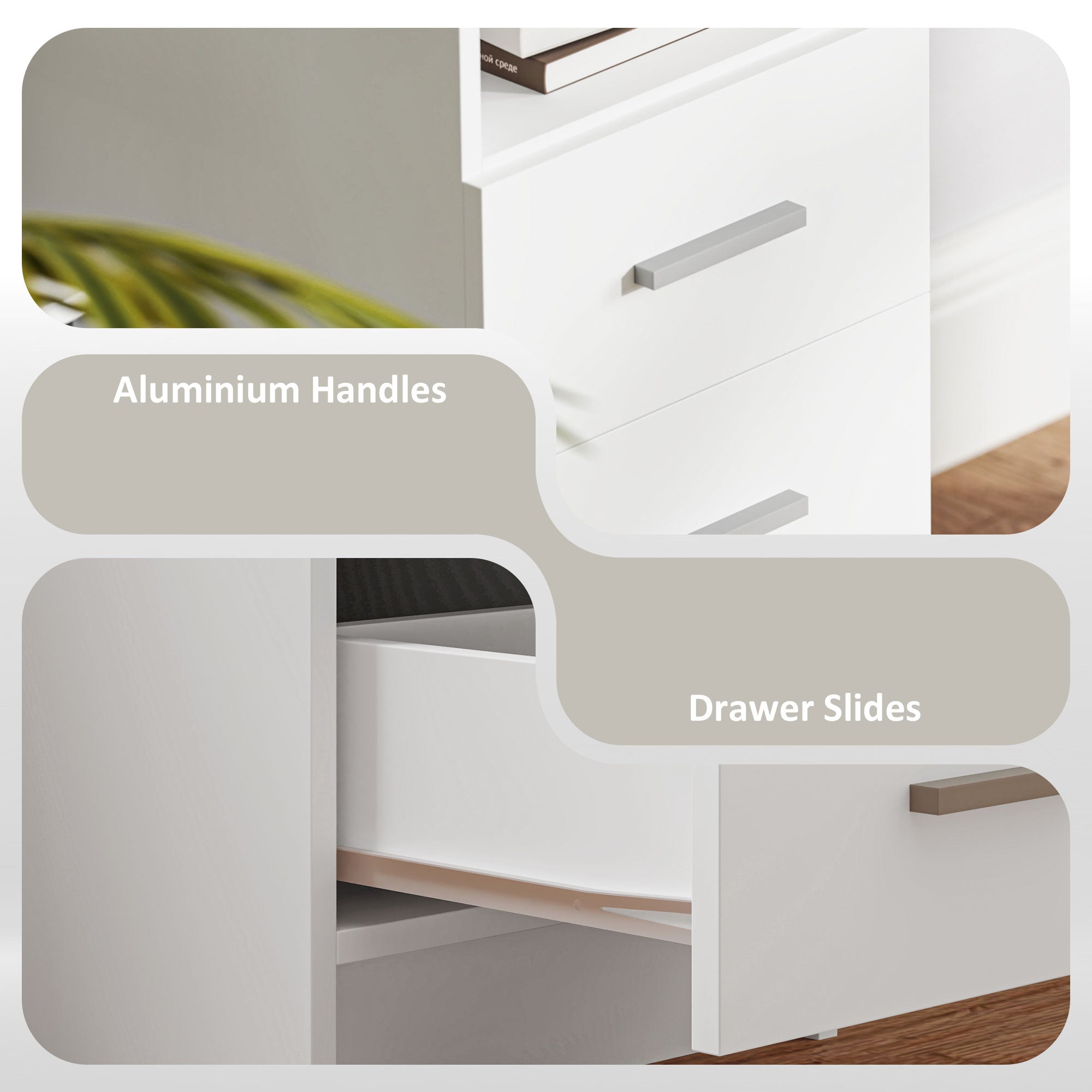 Modern Space-Saving Desk with 3 Drawers and Open Shelf, Wooden Desk with Drawers for Office, Study, and Bedroom, 100x40x75 cm, White