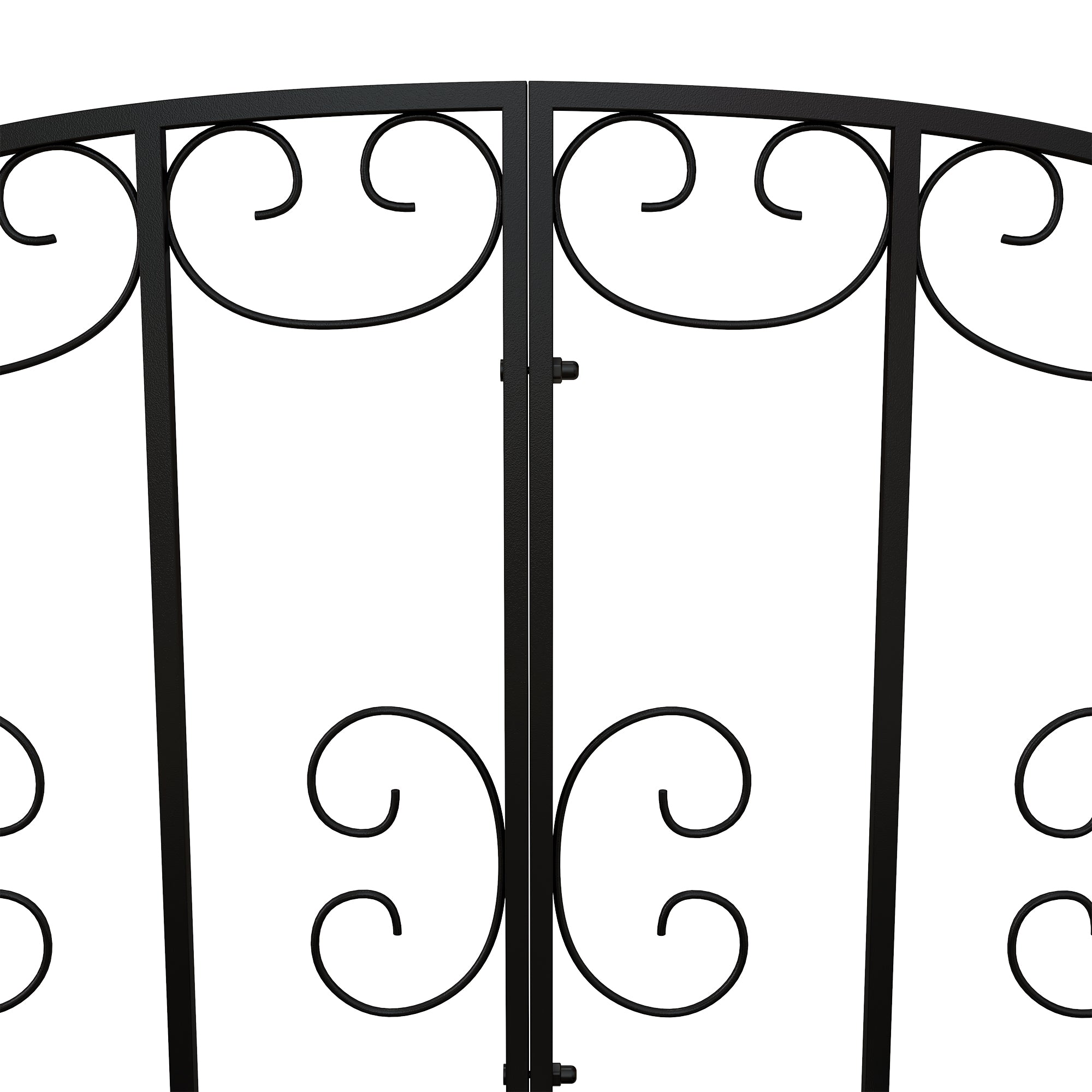Garden Bridge Steel 1.19m Pond Bridge with Rail Decorative Bridge with Flower Pattern Decorative Bridge up to 120kg for Balcony, Terrace, Black