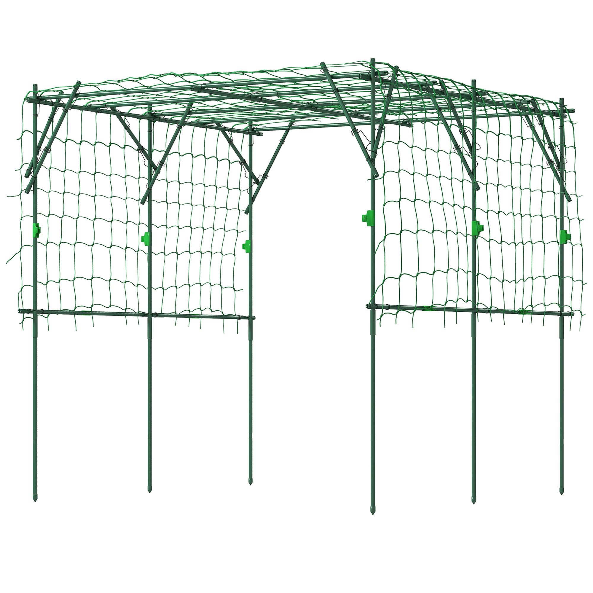Steel Rust-Free Rose Trellis with Triangular Support Design 223x223x223 cm Rose Arch for Climbing Plants Garden Trellis for Indoor Plants Plant Trellis for Vegetables Flowers Green