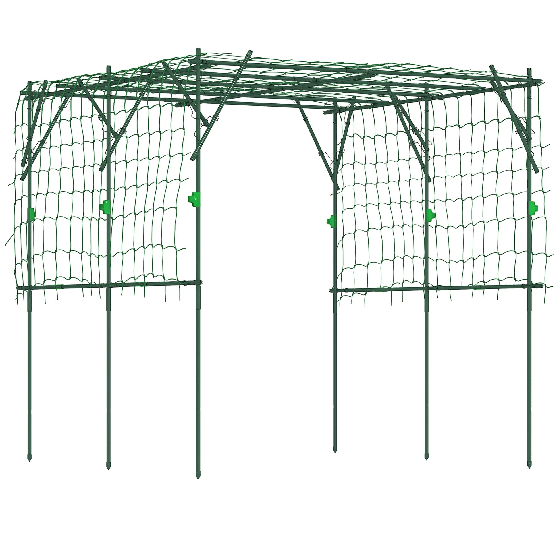Steel Rust-Free Rose Trellis with Triangular Support Design 223x223x223 cm Rose Arch for Climbing Plants Garden Trellis for Indoor Plants Plant Trellis for Vegetables Flowers Green