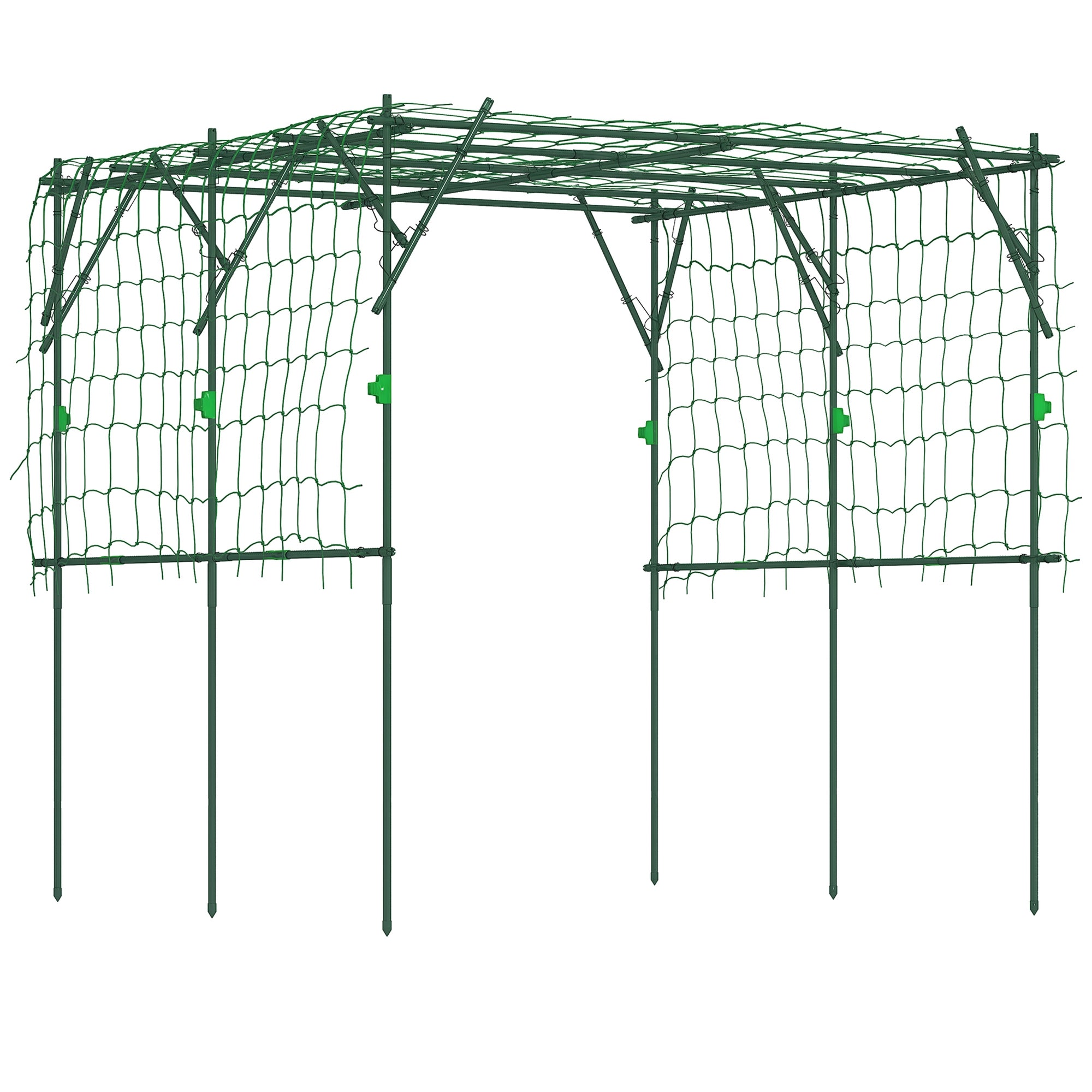 Steel Rust-Free Rose Trellis with Triangular Support Design 223x223x223 cm Rose Arch for Climbing Plants Garden Trellis for Indoor Plants Plant Trellis for Vegetables Flowers Green
