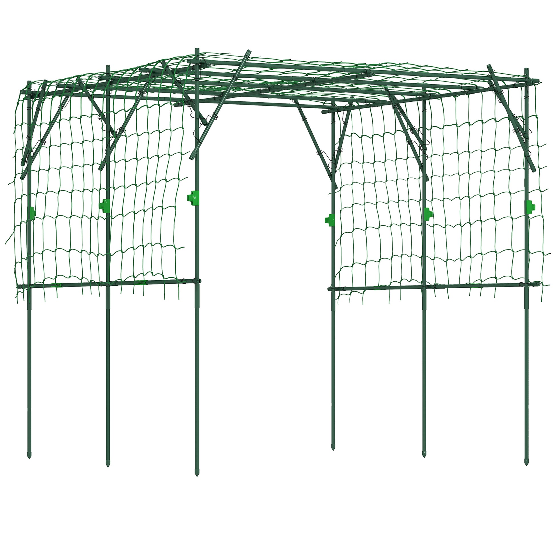 Steel Rust-Free Rose Trellis with Triangular Support Design 223x223x223 cm Rose Arch for Climbing Plants Garden Trellis for Indoor Plants Plant Trellis for Vegetables Flowers Green