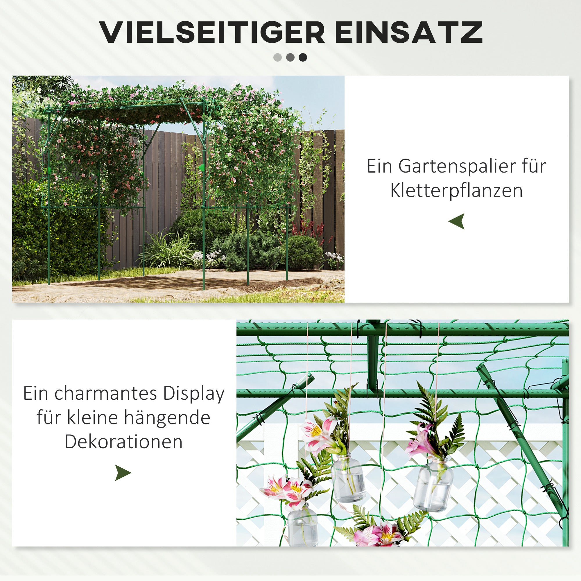 Steel Rust-Free Rose Trellis with Triangular Support Design 223x223x223 cm Rose Arch for Climbing Plants Garden Trellis for Indoor Plants Plant Trellis for Vegetables Flowers Green