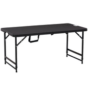 Folding Outdoor Table Plastic 118 x 60 x 74 cm Weatherproof Folding Table, Non-Slip Buffet Table Camping Table Balcony Table Patio Table Outdoor Dining Table for Garden, Patio, Balcony Black