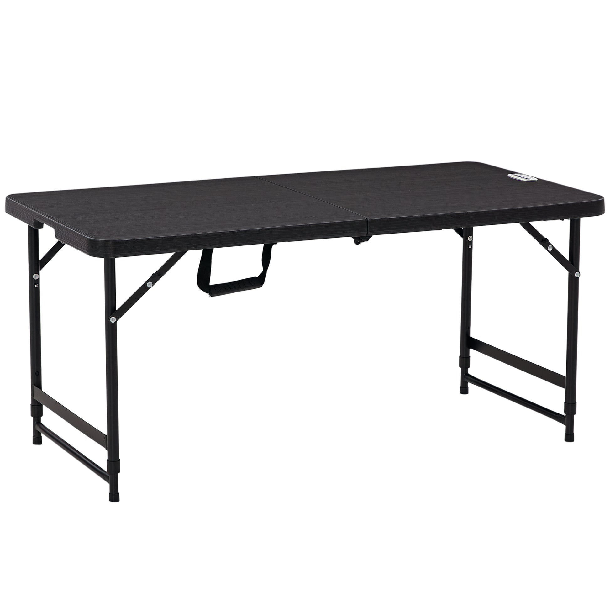 Folding Outdoor Table Plastic 118 x 60 x 74 cm Weatherproof Folding Table, Non-Slip Buffet Table Camping Table Balcony Table Patio Table Outdoor Dining Table for Garden, Patio, Balcony Black