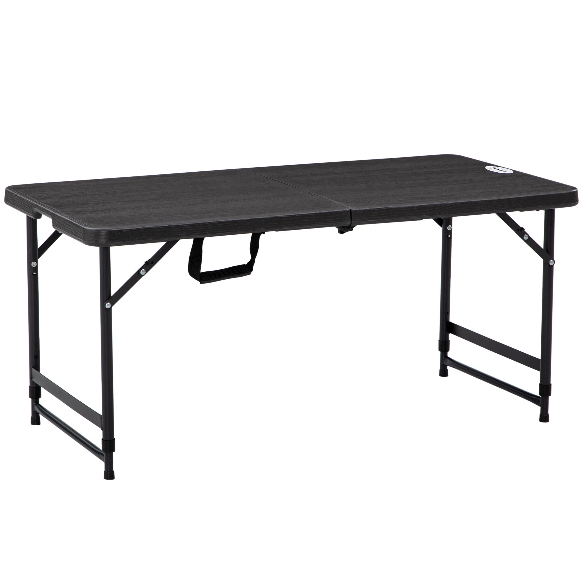 Folding Outdoor Table Plastic 118 x 60 x 74 cm Weatherproof Folding Table, Non-Slip Buffet Table Camping Table Balcony Table Patio Table Outdoor Dining Table for Garden, Patio, Balcony Black