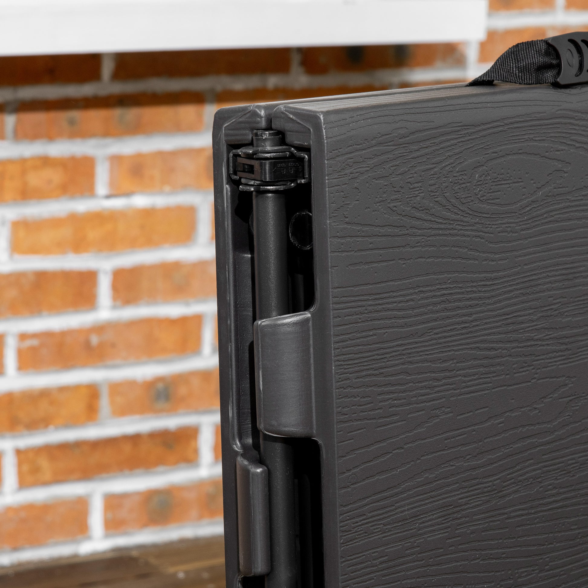 Folding Outdoor Table Plastic 118 x 60 x 74 cm Weatherproof Folding Table, Non-Slip Buffet Table Camping Table Balcony Table Patio Table Outdoor Dining Table for Garden, Patio, Balcony Black