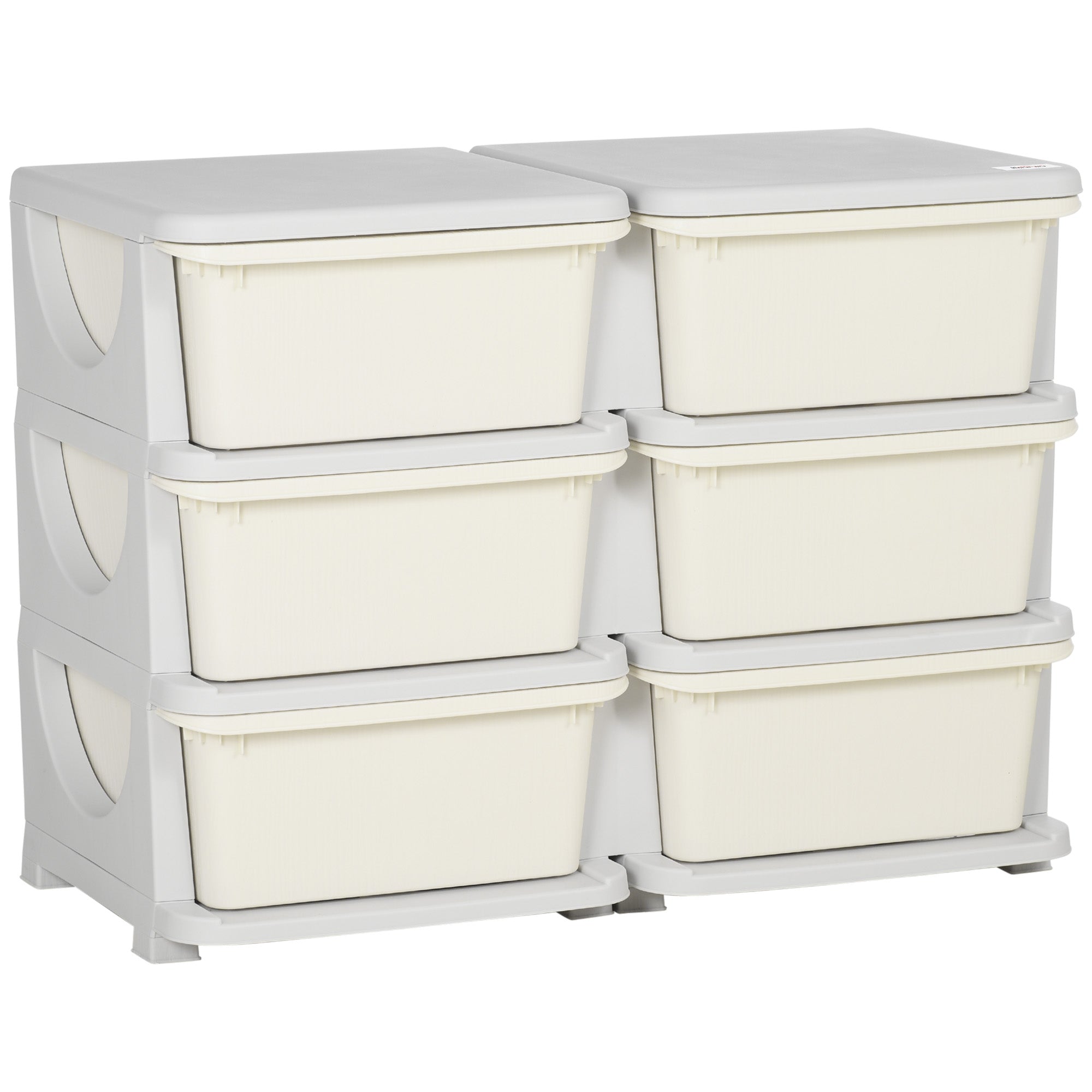 Drawer Cabinet for Kids with Storage Space Storage Boxes Toy Organizer Toy Box Six Levels for Kids' Room 3-6 Years Children's Furniture Cream White 75 x 37 x 56.5 cm