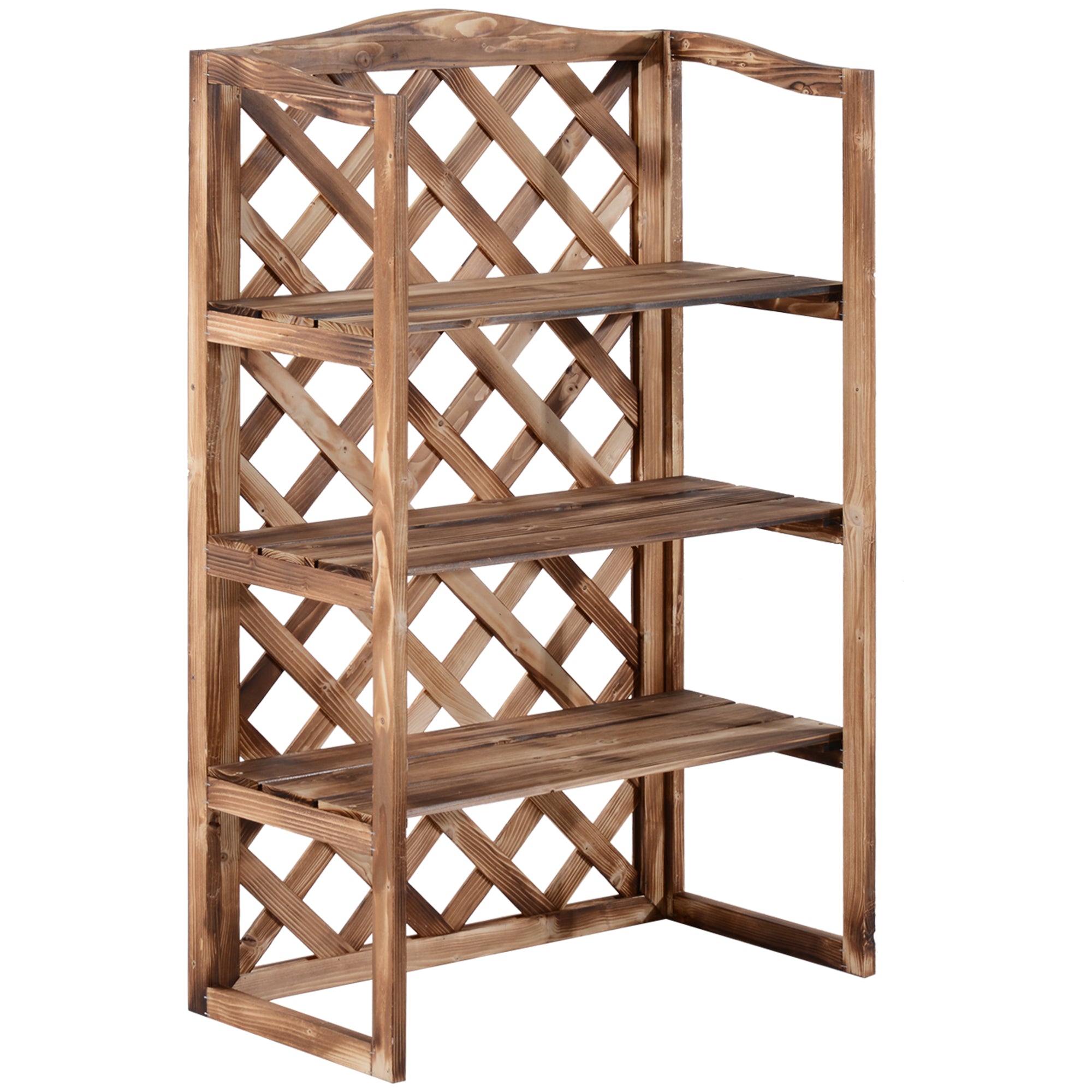 Flower Stand Flower Rack Plant Stand Flower Bench 3 Tiers Pine Wood (Model8)