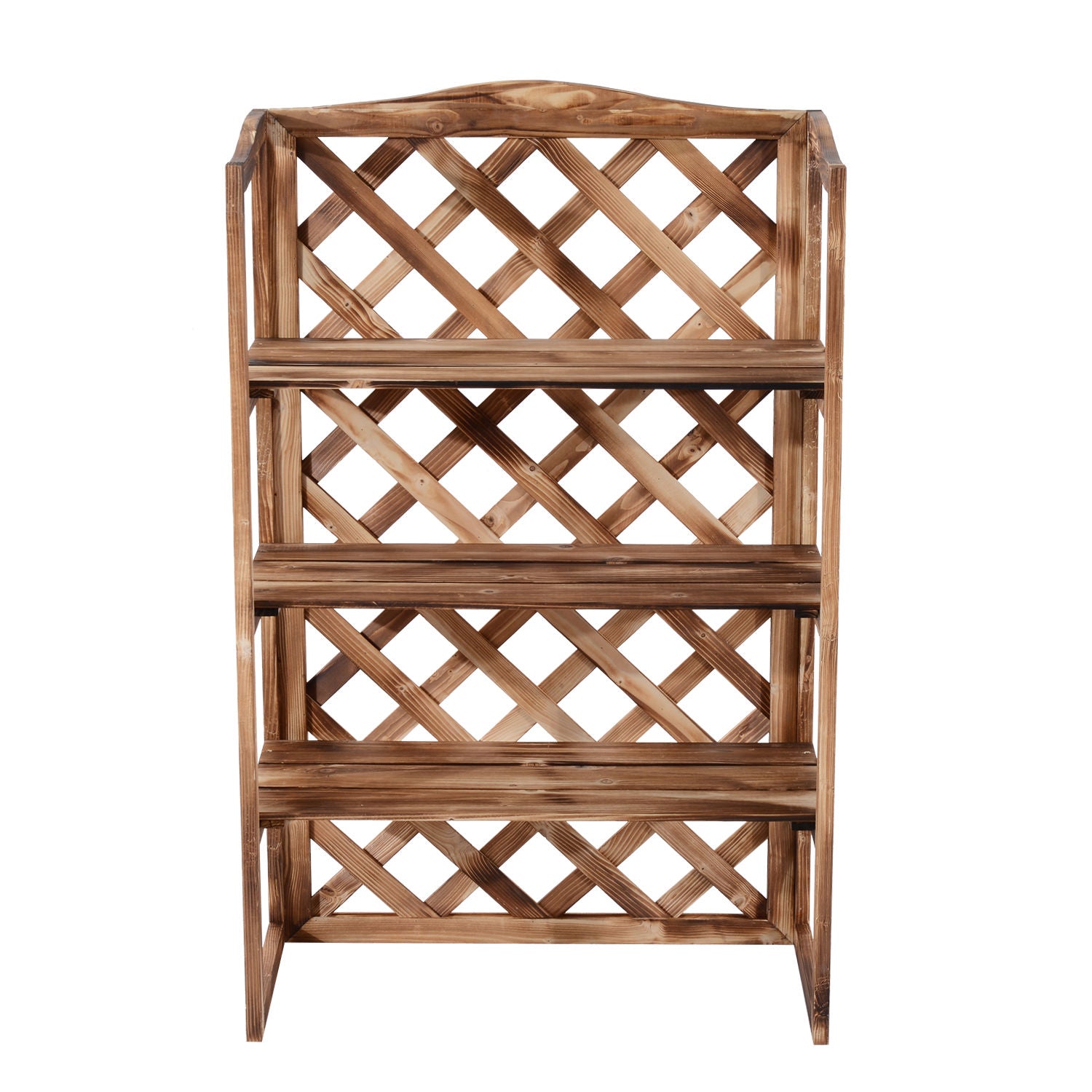 Flower Stand Flower Rack Plant Stand Flower Bench 3 Tiers Pine Wood (Model8)