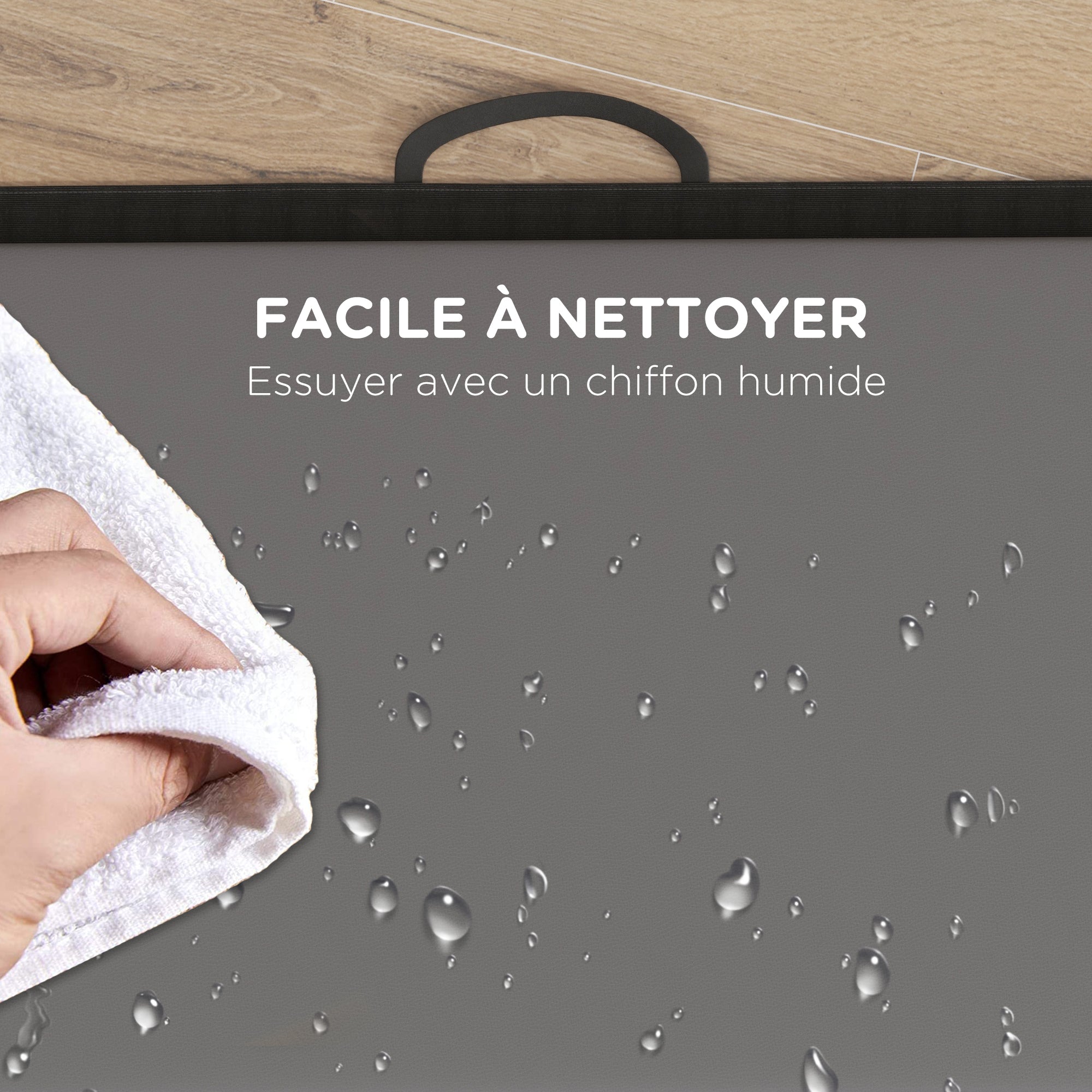 Folding gymnastics mat, thick gymnastics mat, 240 x 120 x 5 cm, with handle, floor mat for yoga, MMA, sports, fitness, pilates, synthetic coating, gray