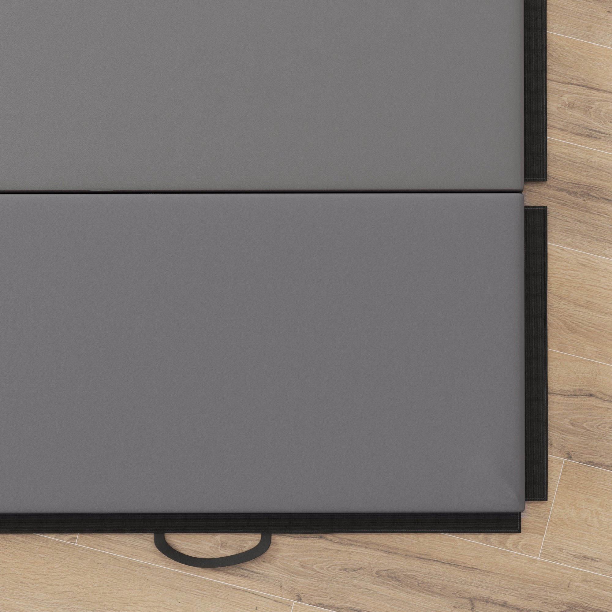 Folding gymnastics mat, thick gymnastics mat, 240 x 120 x 5 cm, with handle, floor mat for yoga, MMA, sports, fitness, pilates, synthetic coating, gray