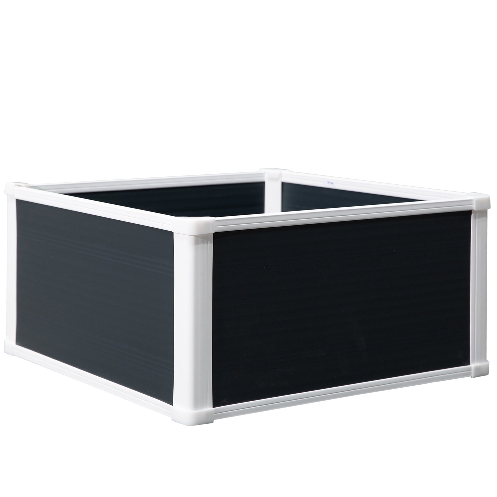 Raised Garden Bed Planter Box with Drainage Function Vegetable Bed for Vegetables, Herbs in Garden, Terrace and Balcony, Plastic, Gray, 60 x 60 x 30 cm