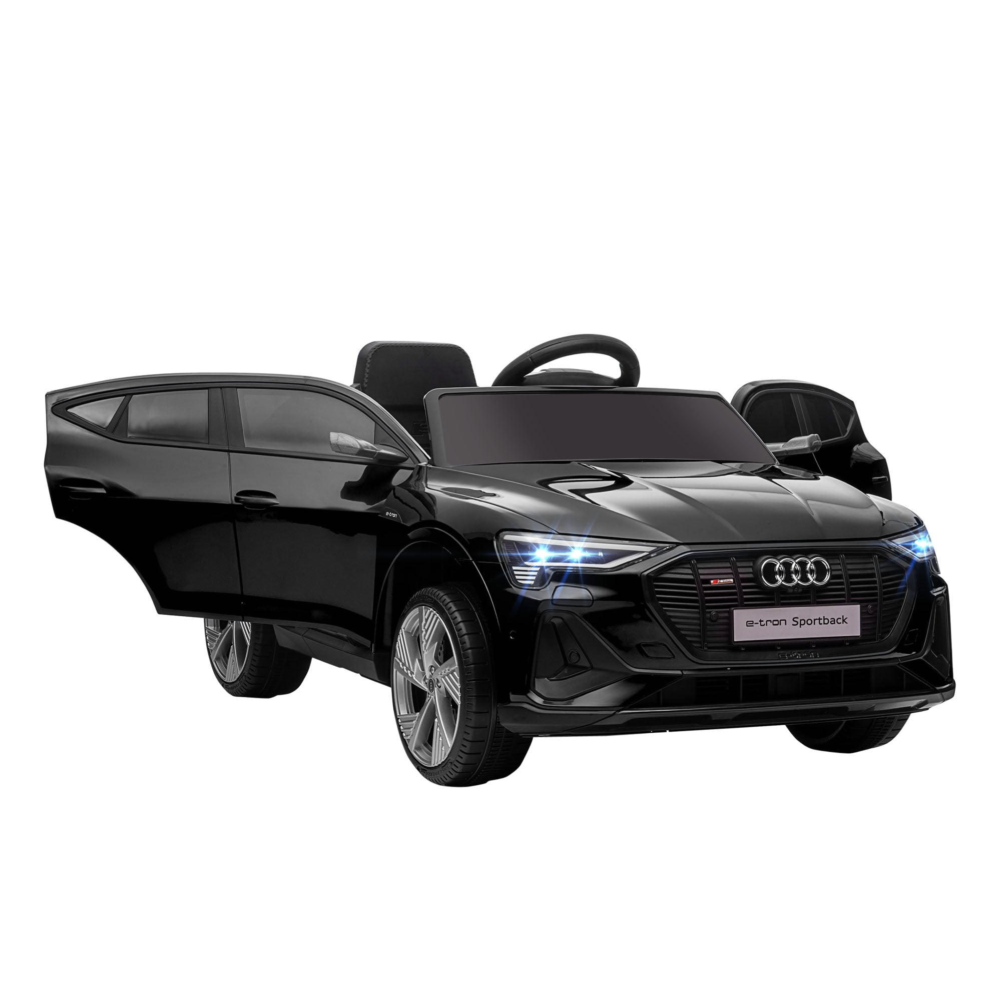 12V Electric Kids Car Audi E-tron Electric Vehicle with Remote Control, Safety Belt, Music (MP3/USB/TF), Kids Vehicle for Children 3-5 Years, 3-5 km/h, Black