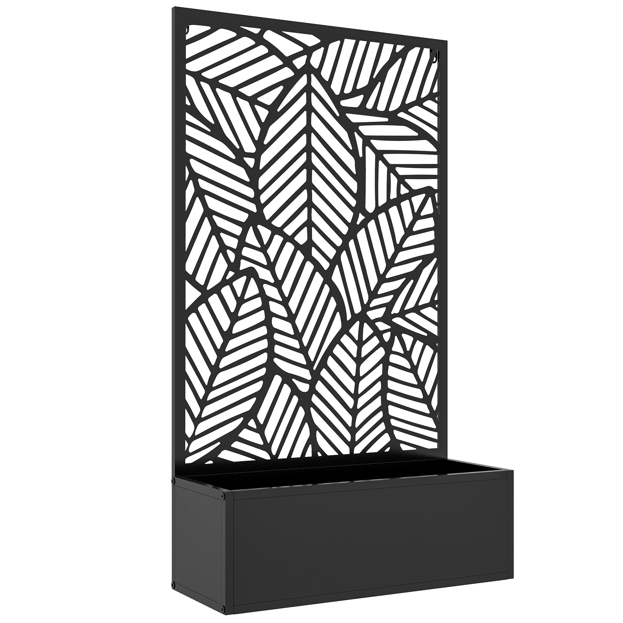 raised bed planter, wall-mount flower box metal, garden trellis 61 x 23 x 113cm for garden balcony terrace, flower pot for climbing plants, flowers