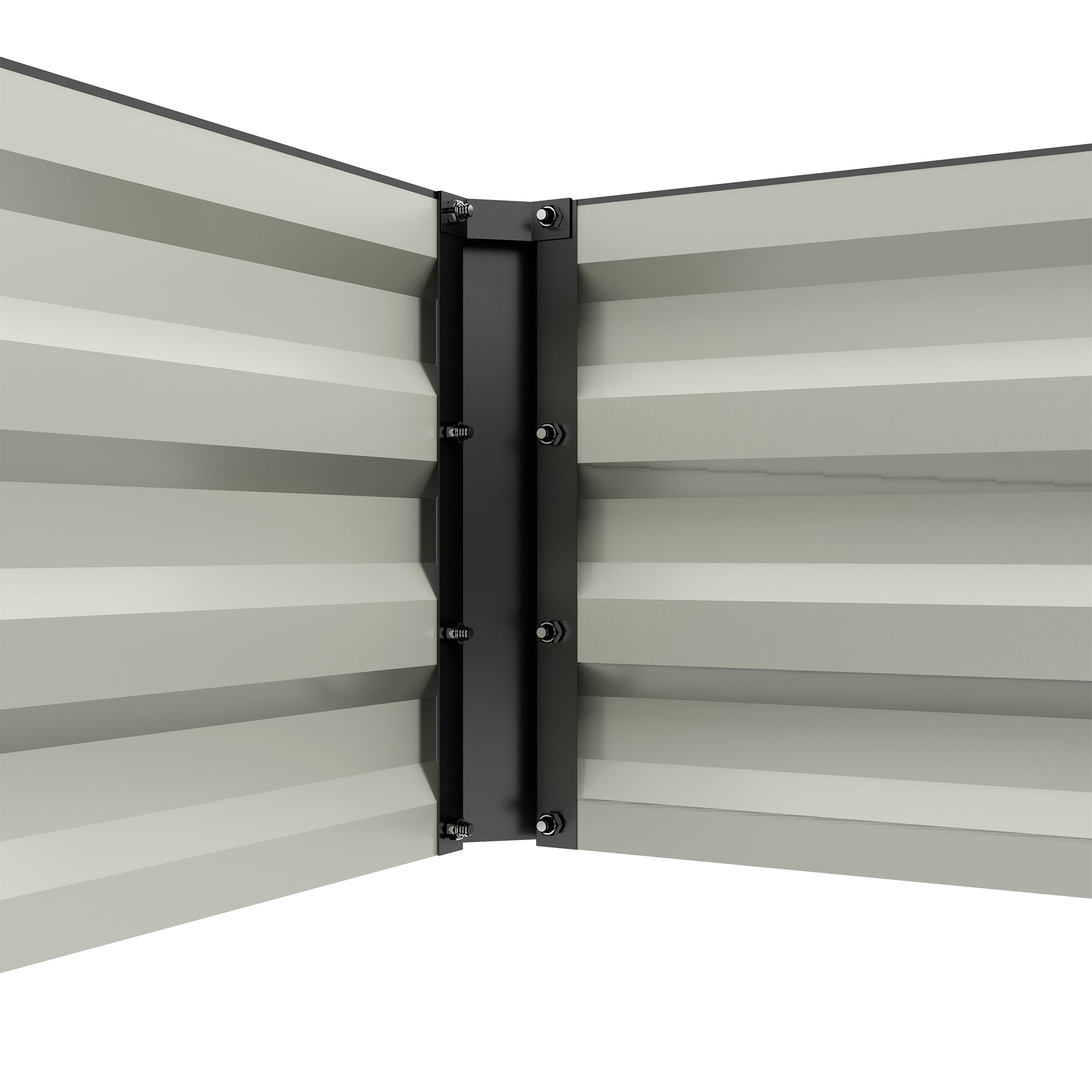 Rectangular Garden Planting Box made of Steel with Safety Edge and Open Bottom, Dimensions 150L x 70W x 30H cm, Black