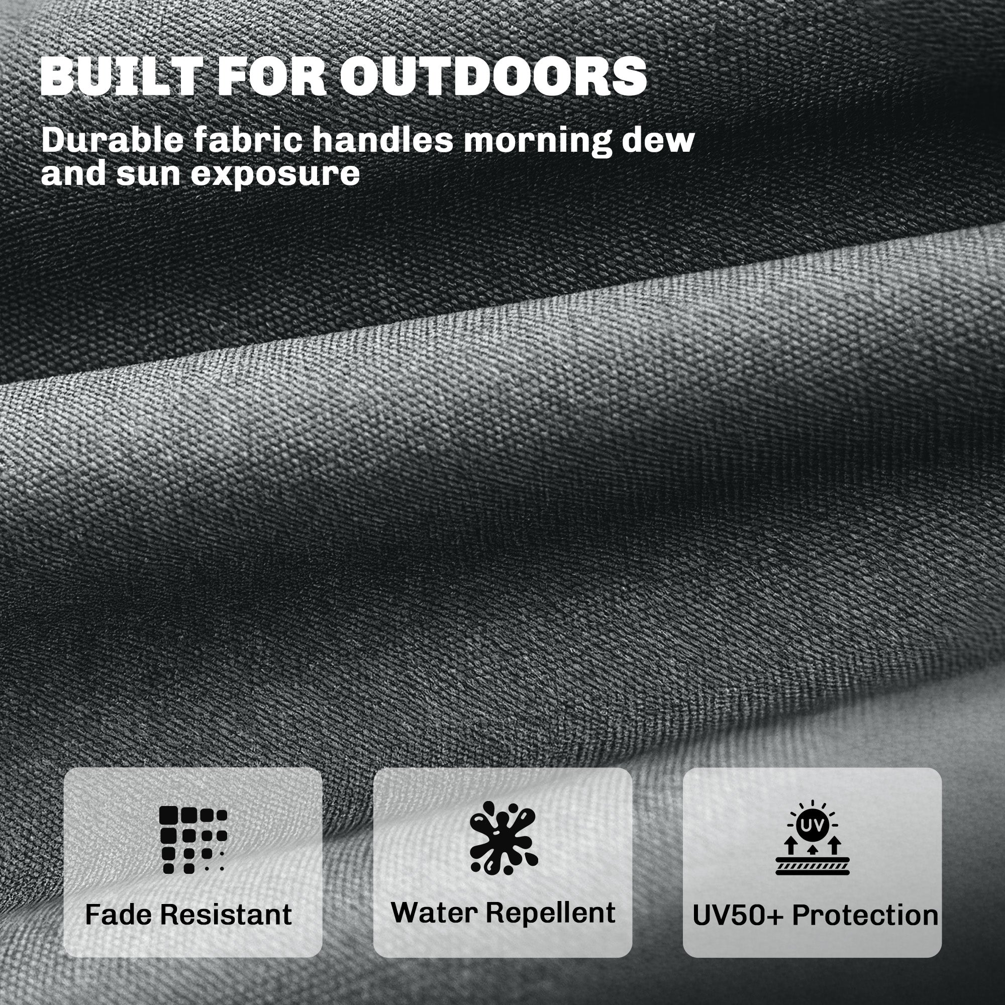 Pallet Cushion — Removable Seat Pad with Tie Straps for Most Loungers, 198 x 65 x 13 cm (78 x 25.6 x 5.1 in) — Dark Gray