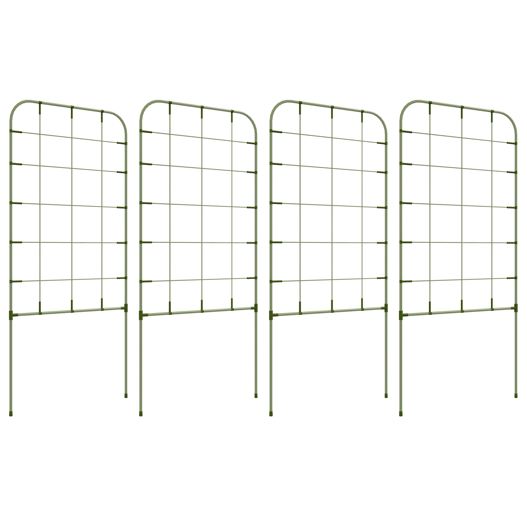 Set of 4 Garden Trellises Plant Supports with Steel Frame for Fruits Vegetables Flowers Outdoor Decoration Patio Terrace 40x90 cm Green