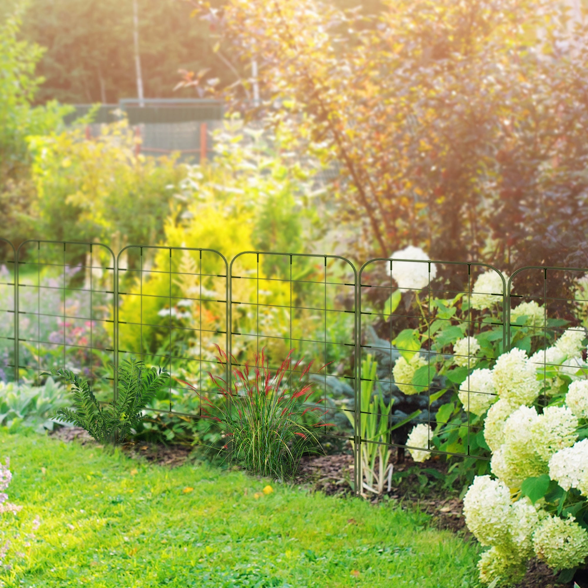 Set of 4 Garden Trellises Plant Supports with Steel Frame for Fruits Vegetables Flowers Outdoor Decoration Patio Terrace 40x90 cm Green