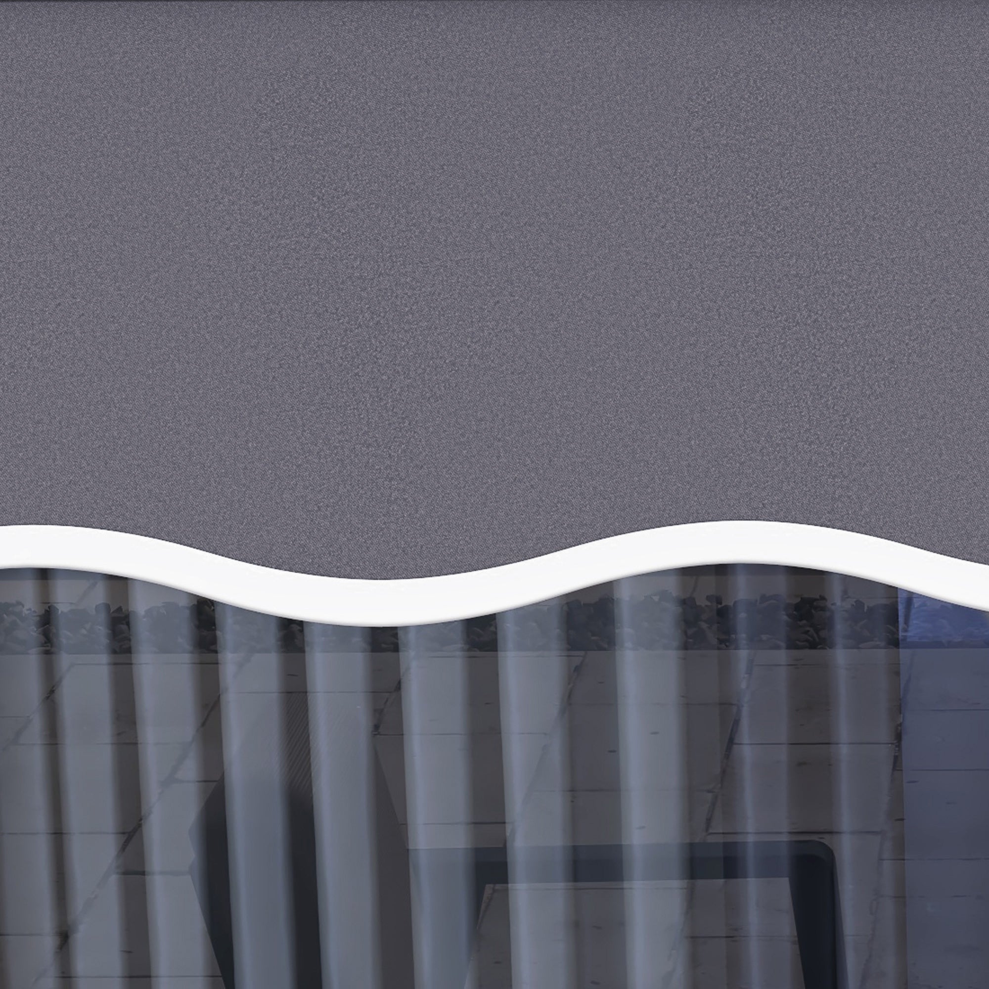 Replacement Cover for Retractable Sun Awning, Replacement Fabric for 3.6x2.5 m Arm Awning in Polyester, Anti-UV 30+, for Balcony, Patio, Terrace, Outdoor, Garden, Grey