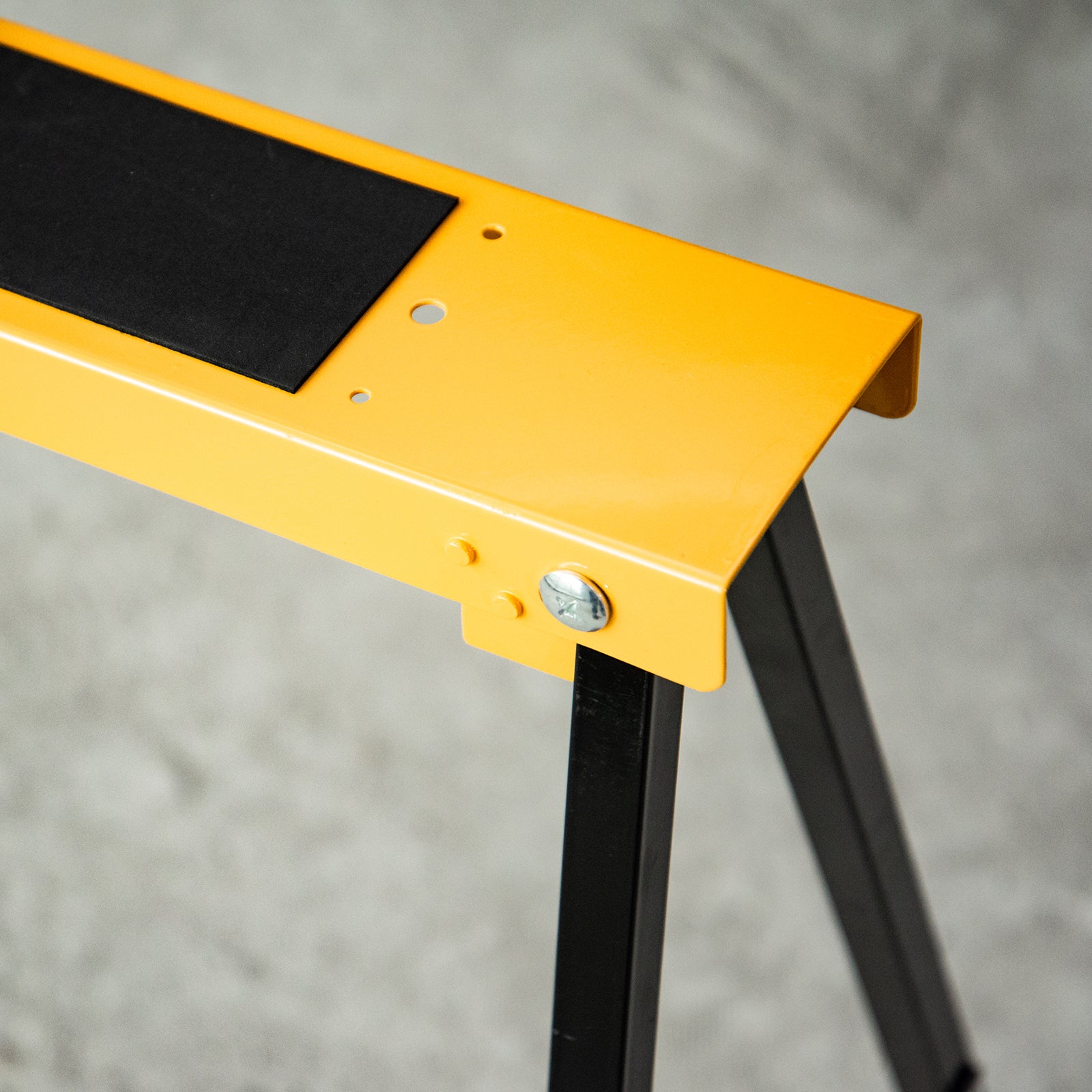 Work Bench, Sawhorse, Support Stand, Foldable, Non-slip, Steel, Orange, Black, 99.5 x 50 x 78 cm, Weight Capacity 125 kg