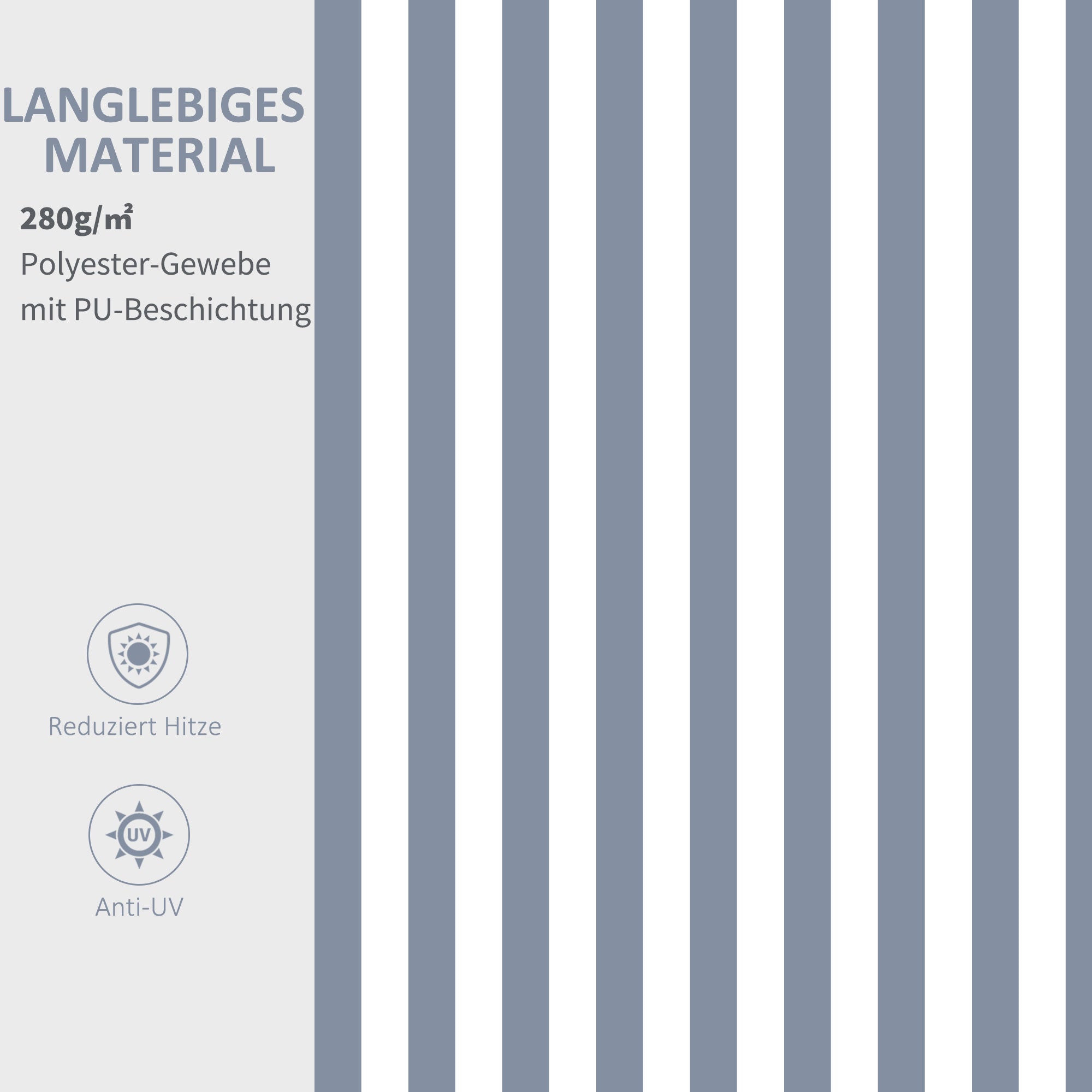 Awning Retractable Sunshade Hand Crank Balcony Aluminum Grey White 2.95 x 2.45 m