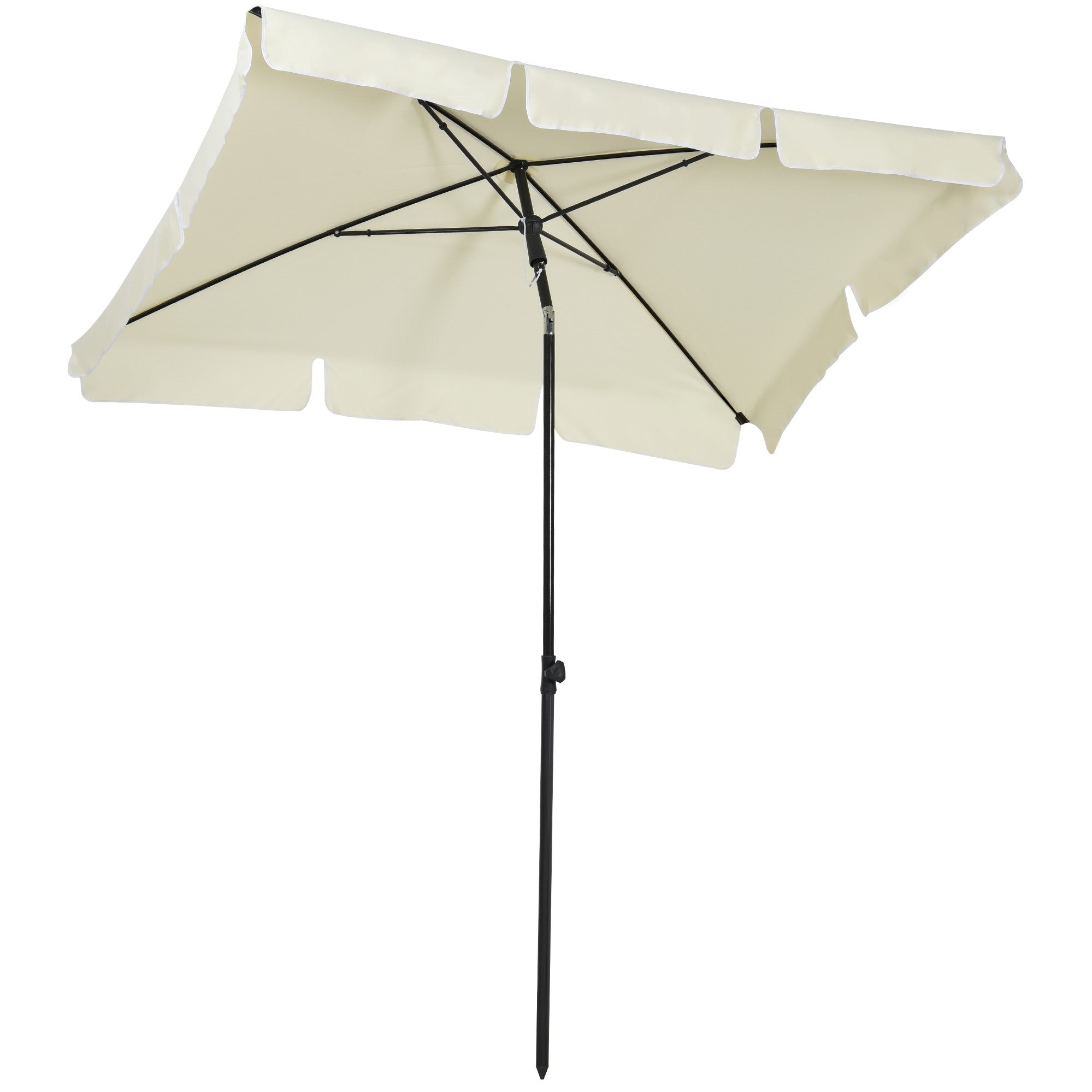 Parasol Beach Umbrella Garden Umbrella Umbrella Balcony Sun Protection Adjustable Cream White