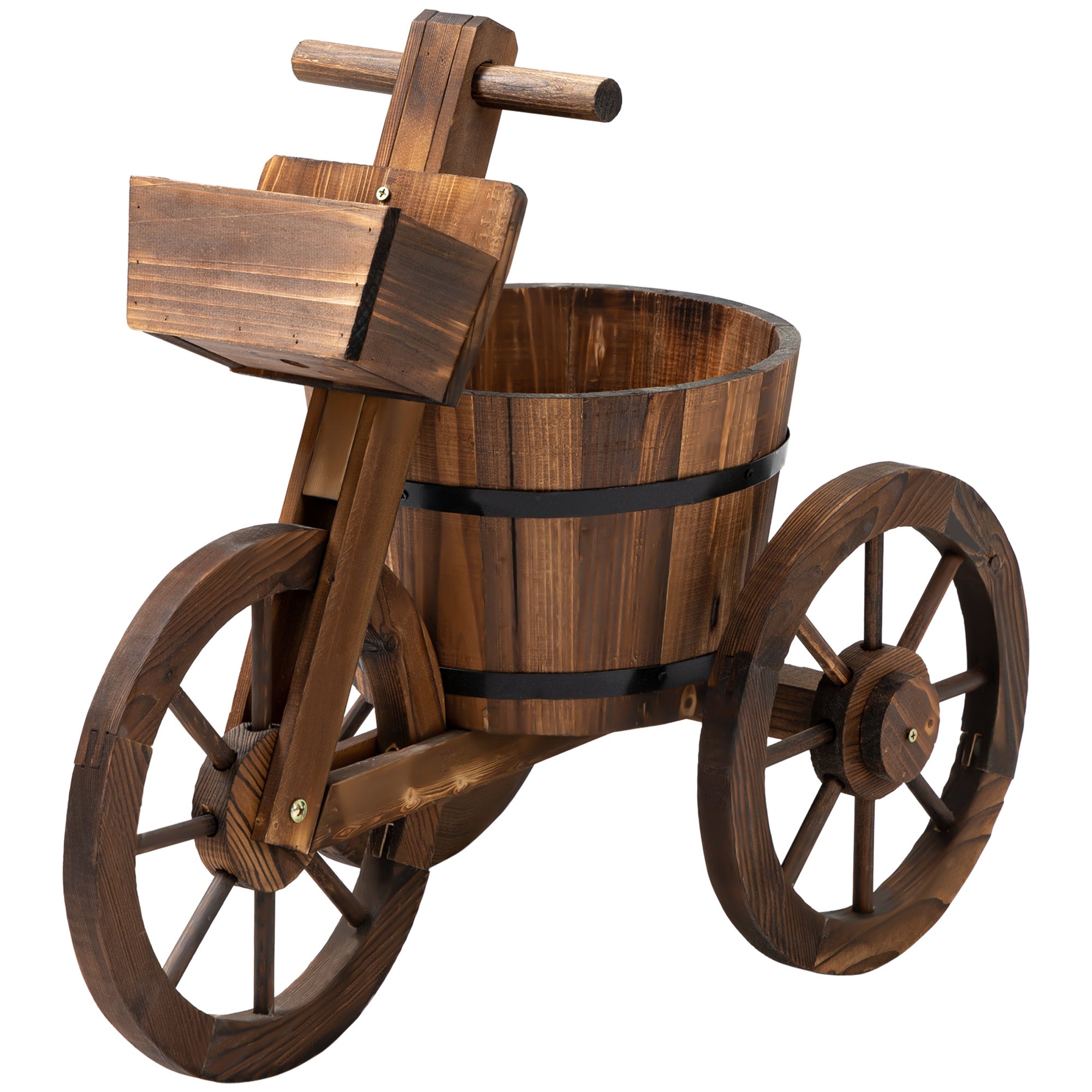 Flower Plant Stand Tricycle - Flower Pot Shelf - Planter dim. 52L x 31W x 45H cm - Fir Wood