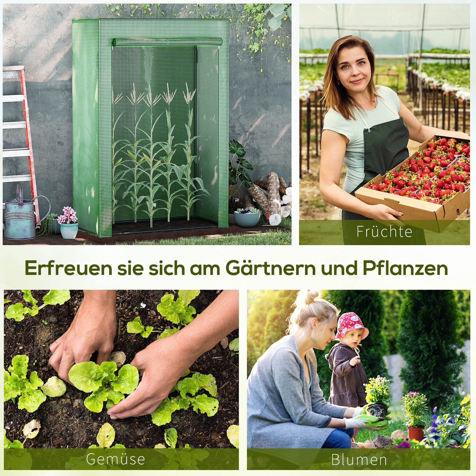 Greenhouse with Door, Winterproof Steel Frame Greenhouse, Greenhouse for Balcony, Garden, Tomato House 100x50x150cm, Tomato Greenhouse for Tomatoes, Vegetables, Flowers, Plants, Green