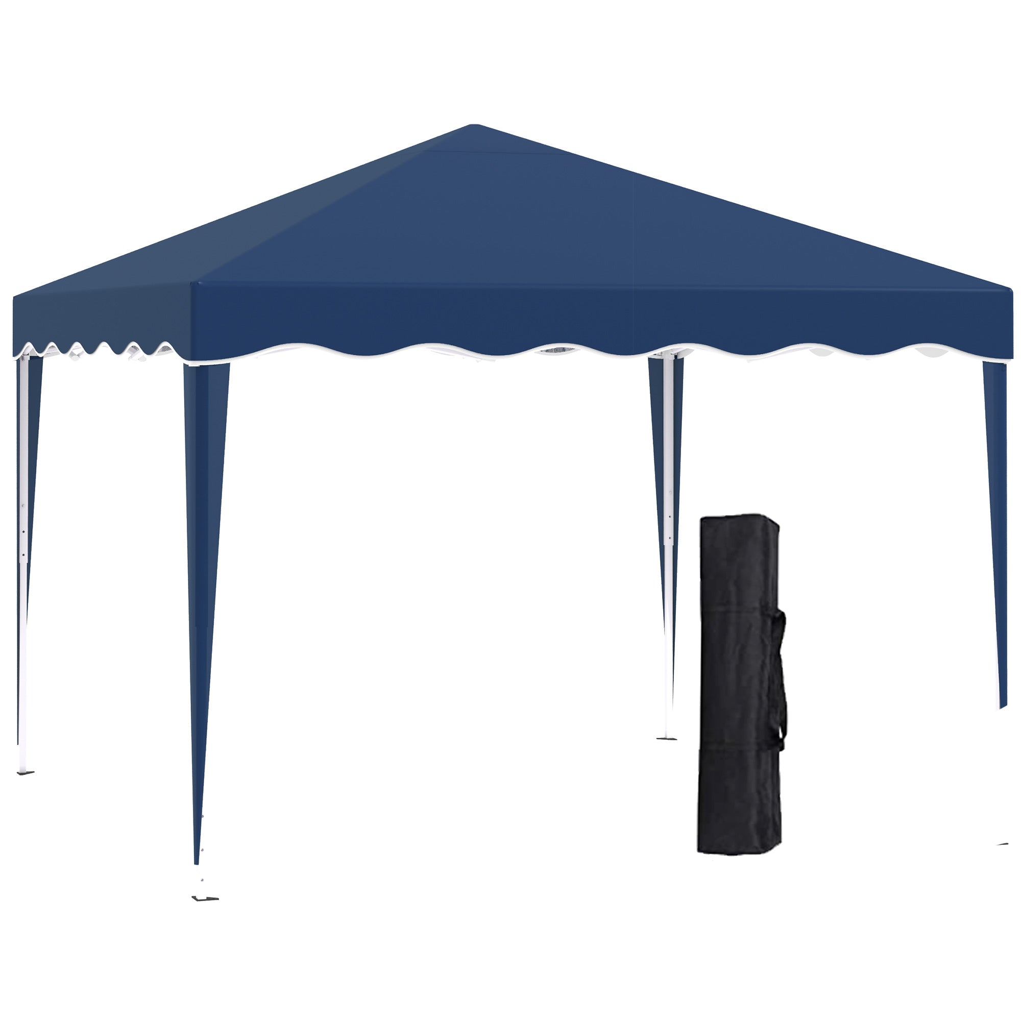 Folding Pavilion Pavilion 3 x 3 m Garden Pavilion Foldable Party Tent Adjustable Height Gazebo with Carrying Bag UV Protection Steel Oxford Blue