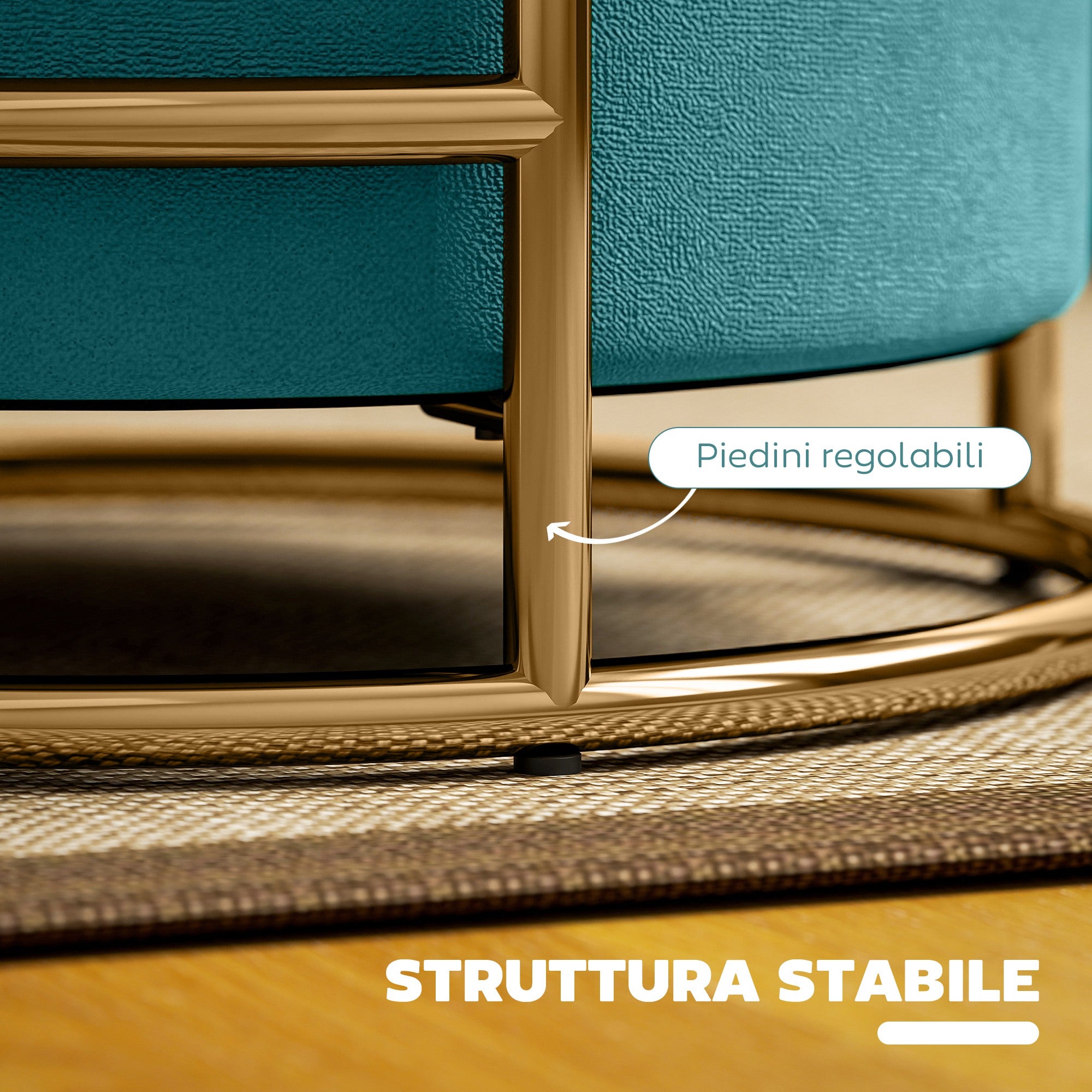 Round Velvet Storage Ottoman, Footrest with 24L Compartment and Removable Lid, for Bedroom and Living Room, Ø42x39 cm, Green