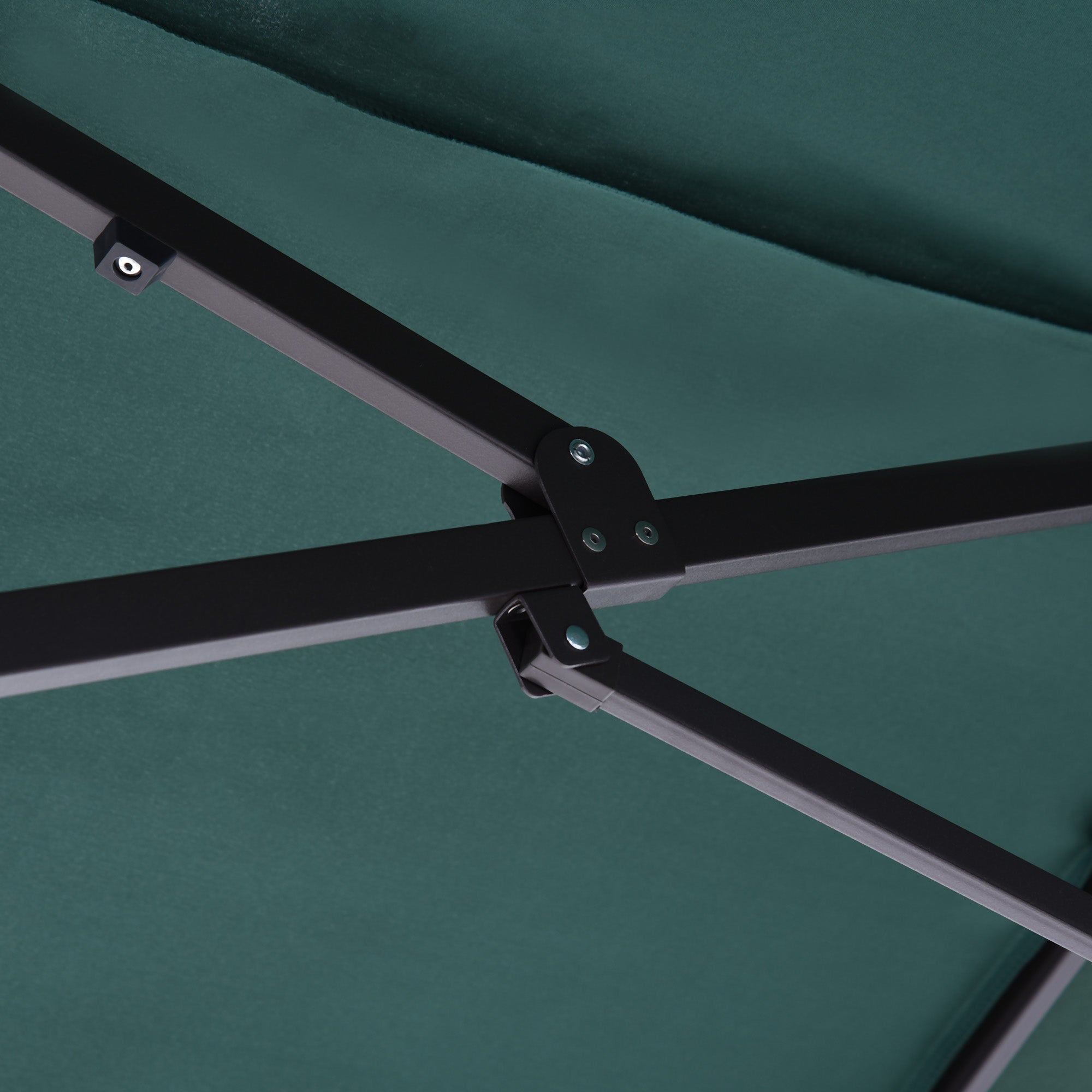 Double Umbrella 455 x 265 cm, UV Protection Sun Umbrella with Crank, Balcony Umbrella Beach Umbrella Windproof Crank Umbrella Sun Protection for Beach Balcony Garden, Dark Green