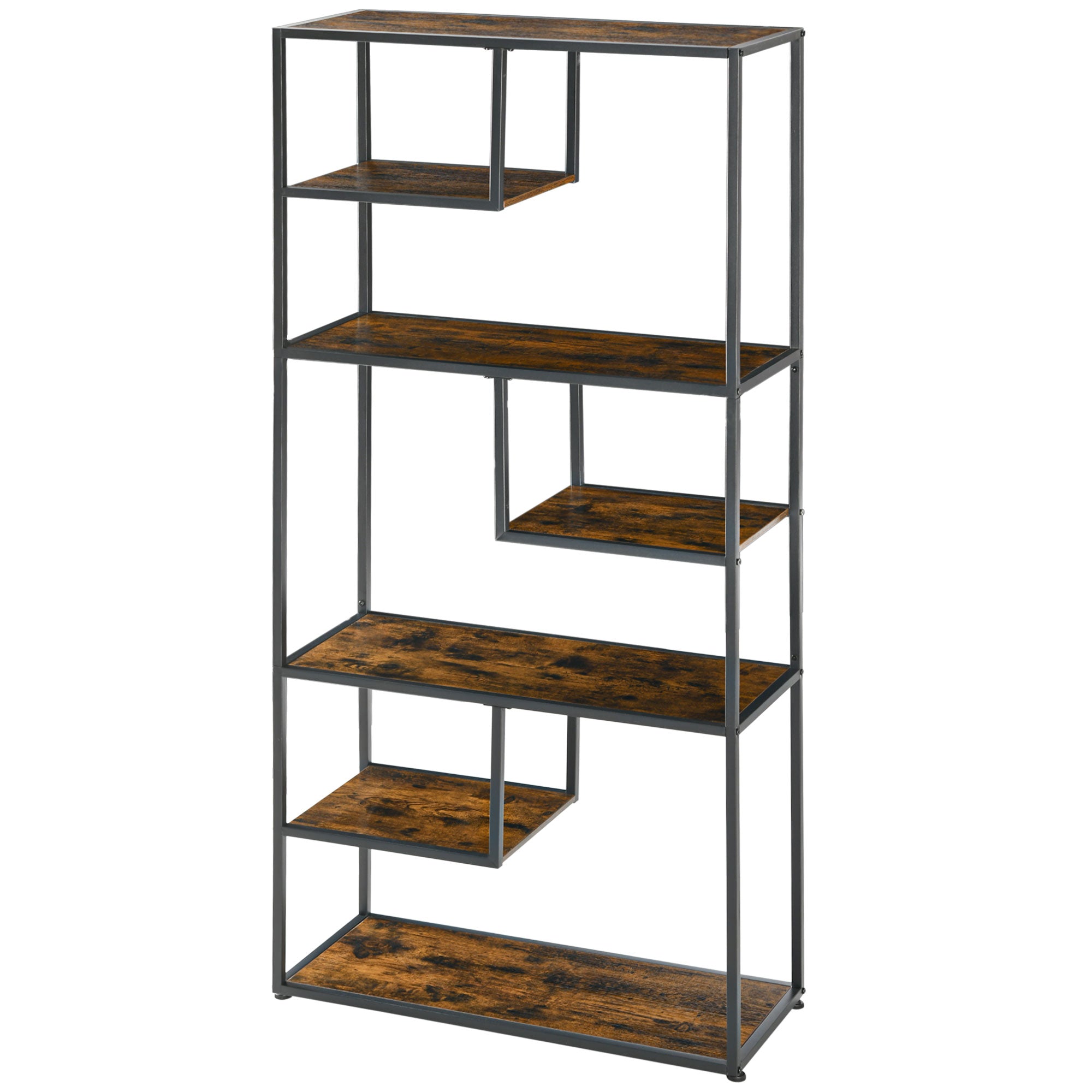 Industrial Style 7-Tier Steel Frame Storage Bookcase for Living Room Bedroom Kitchen - 83 x 34 x 180 cm