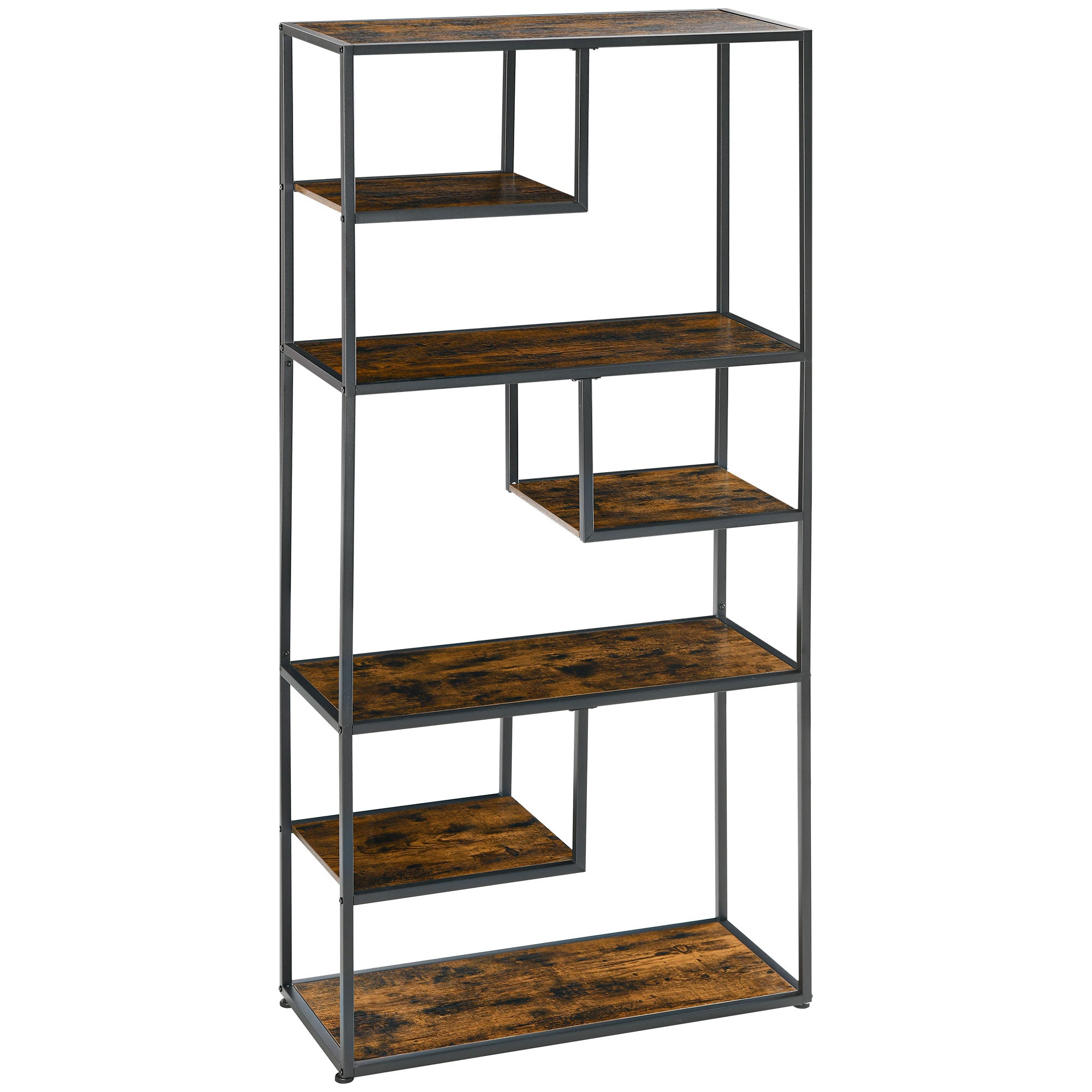 Industrial Style 7-Tier Steel Frame Storage Bookcase for Living Room Bedroom Kitchen - 83 x 34 x 180 cm